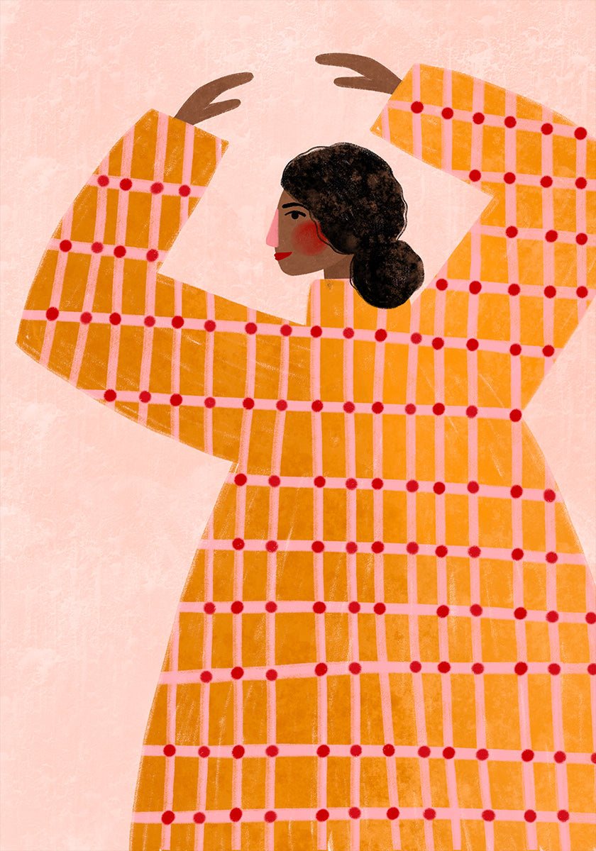 The Woman With the Checked Dress Plakat - Posterbox