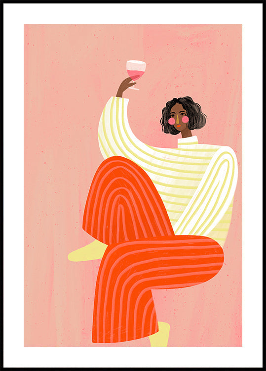 The Woman With The Glass of Wine - Posterbox