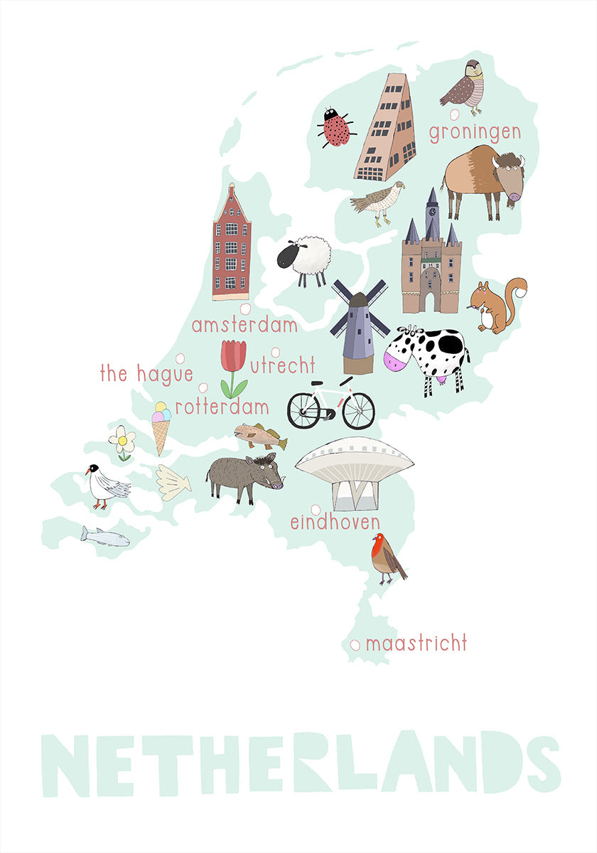 The Netherlands Illustration by Artist Carla Daly Plakat - Posterbox