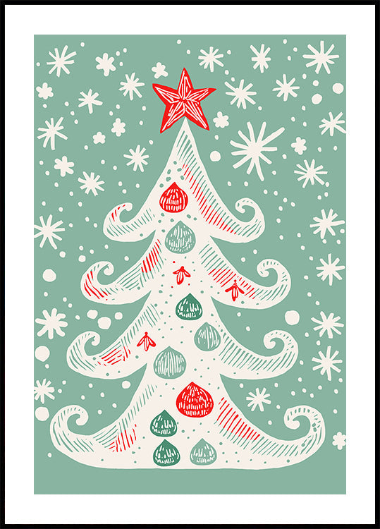 Whimsical Holiday Tree Plakat - Posterbox