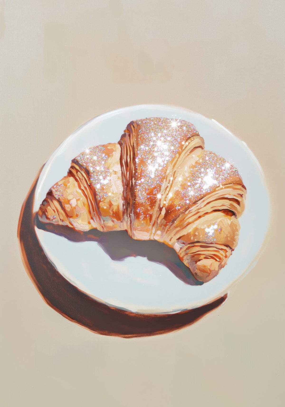 Croissant Espumante em um Prato