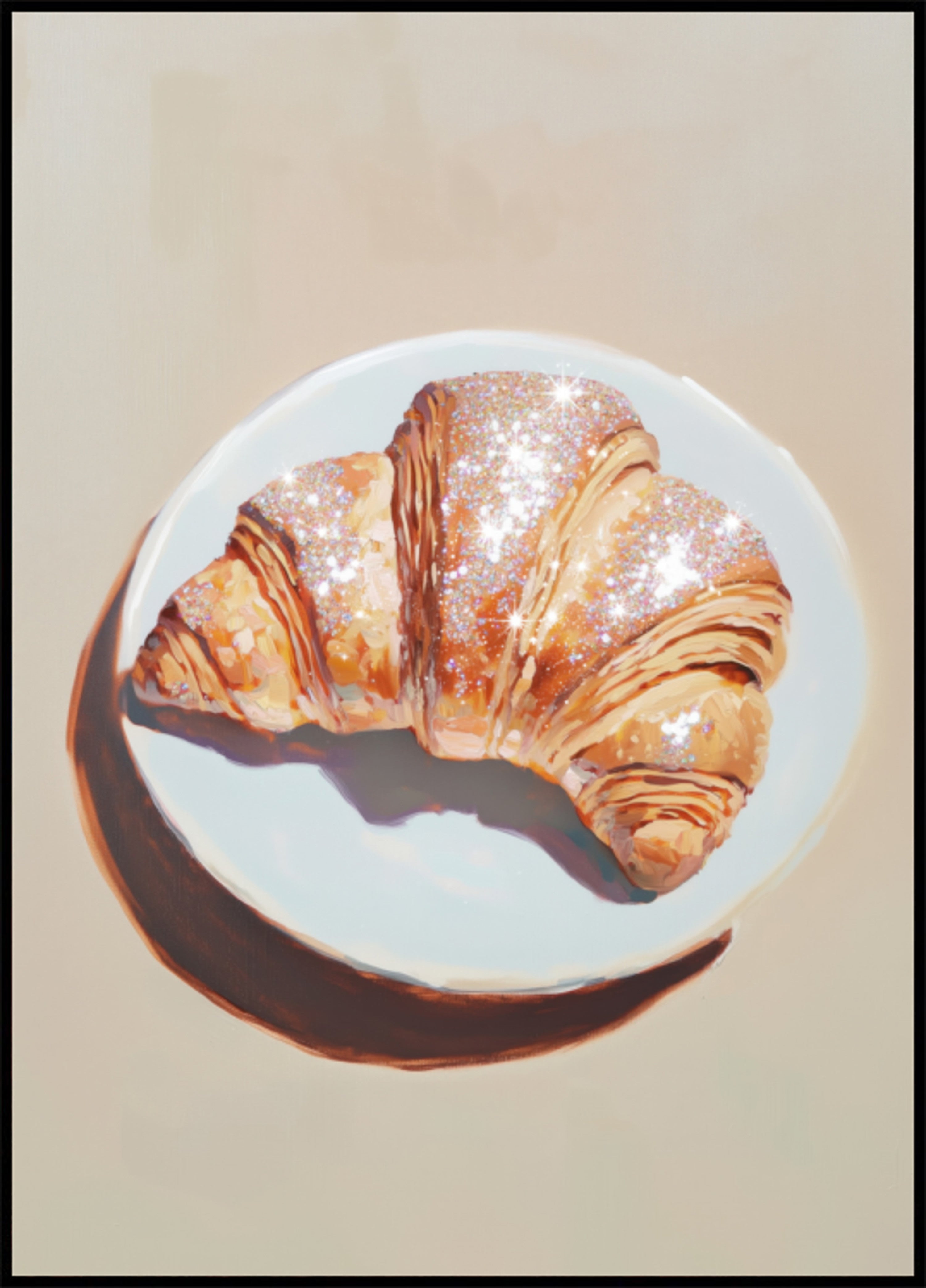 Croissant Espumante em um Prato