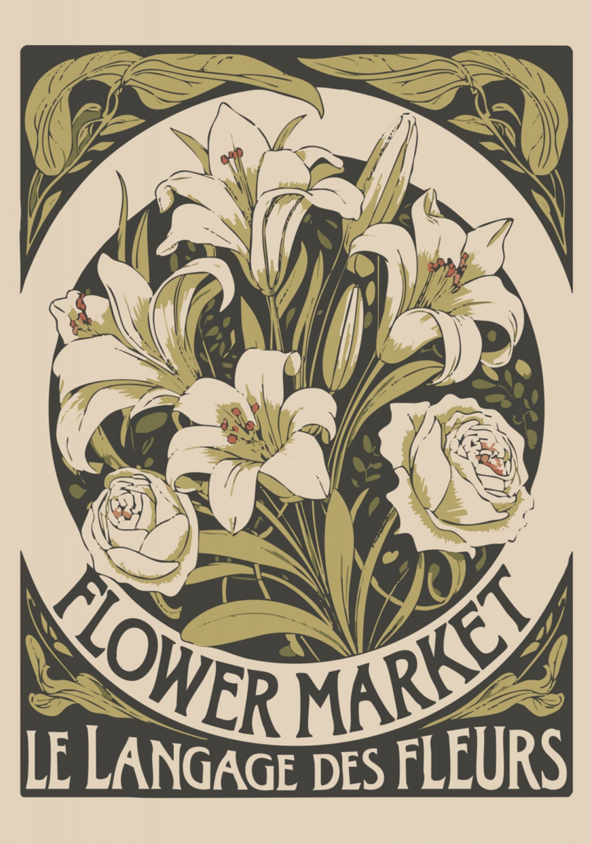 Mercado de flores vintage