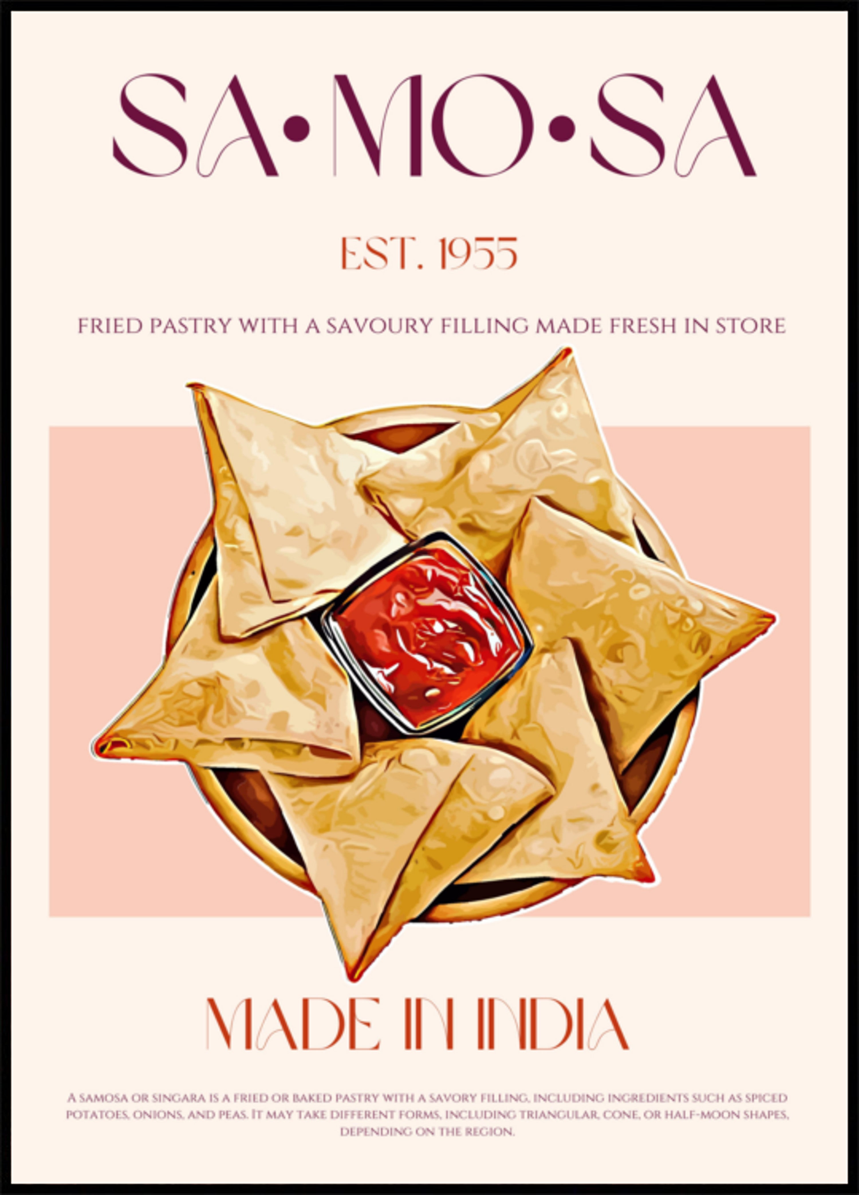 Samosas Douradas com Molho