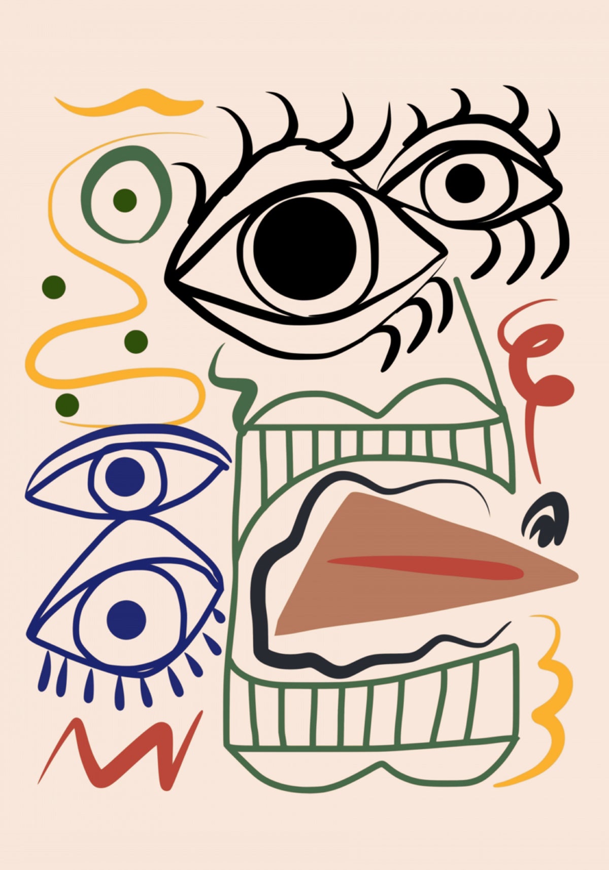 Rosto abstrato moderno