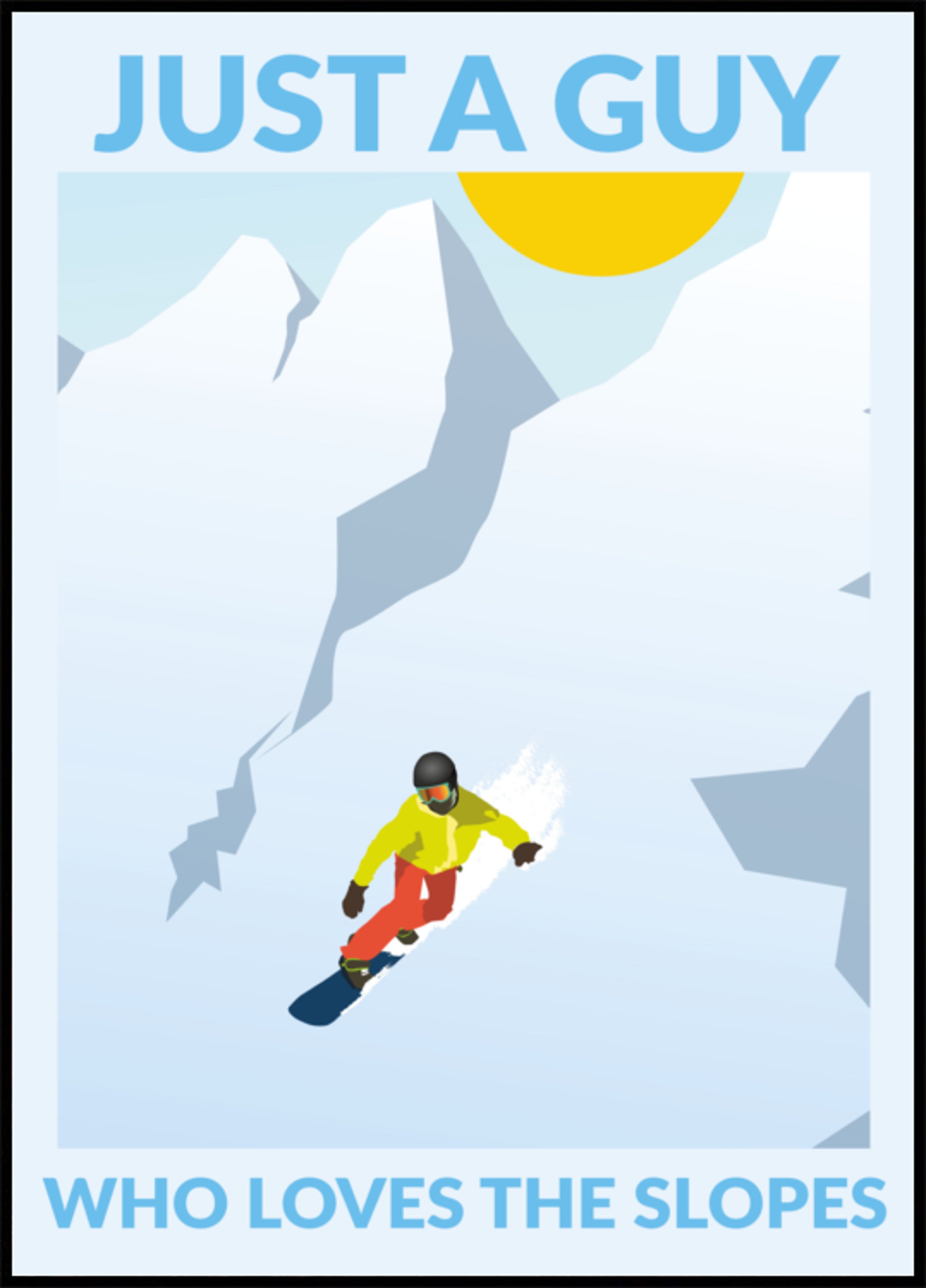 Aventura de snowboard na montanha
