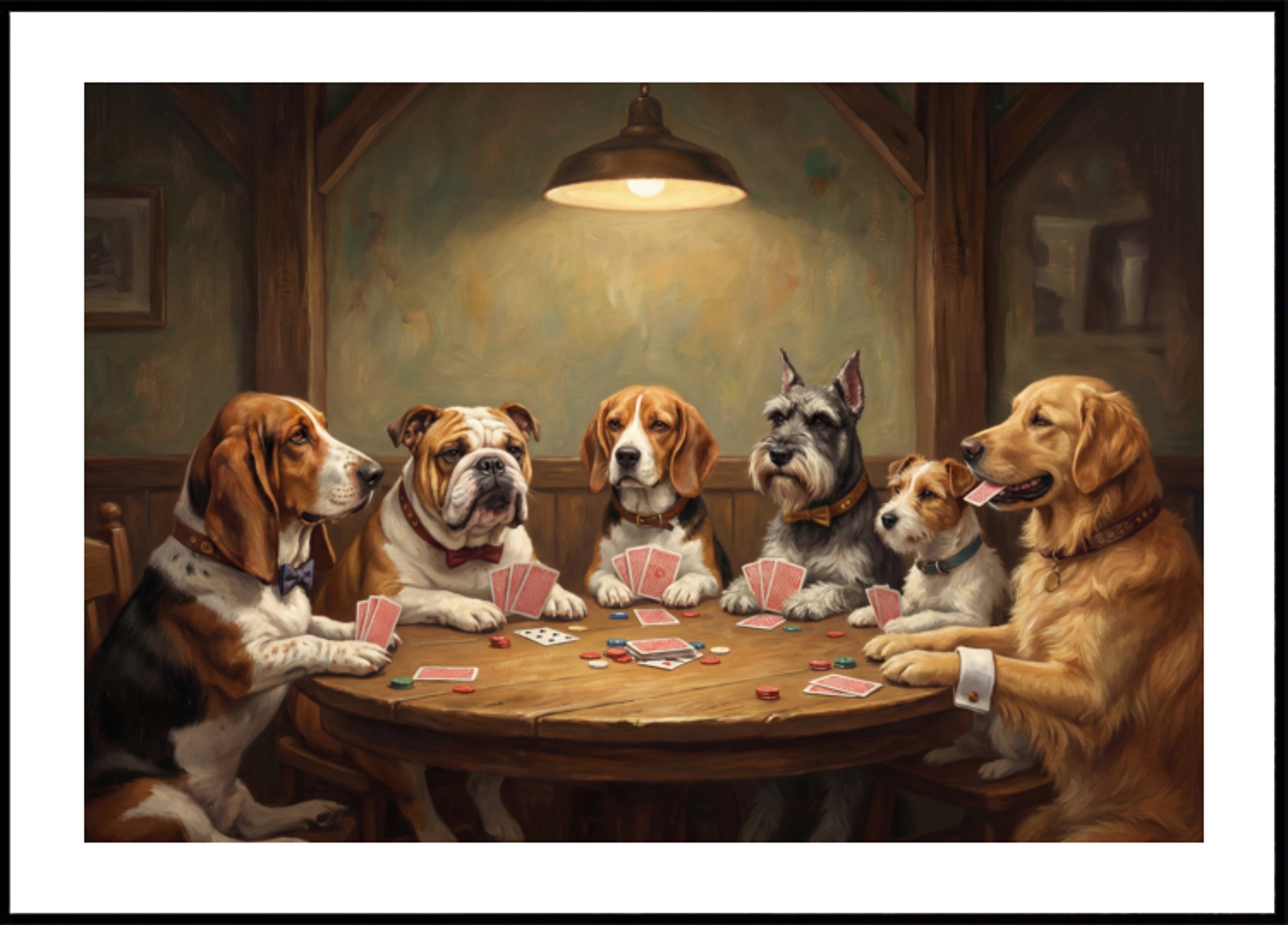 Cachorros jogando pôquer