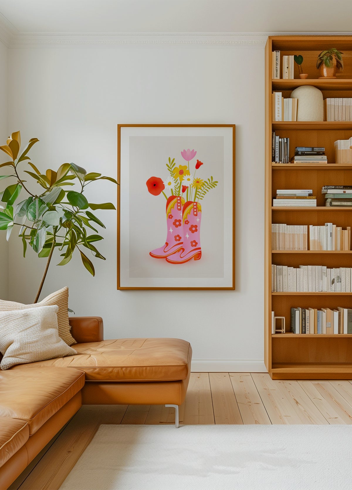 Flores de botas de cowboy rosa