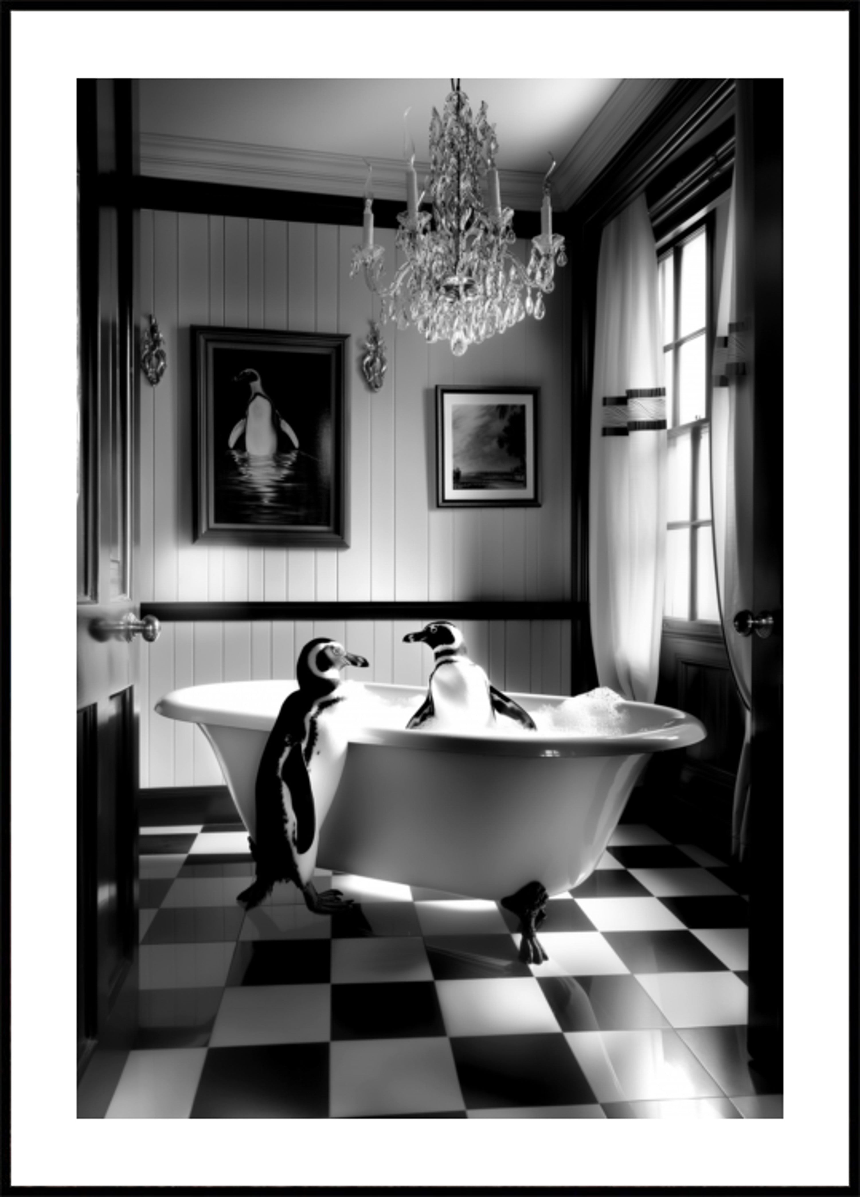 Banho de pinguim elegante