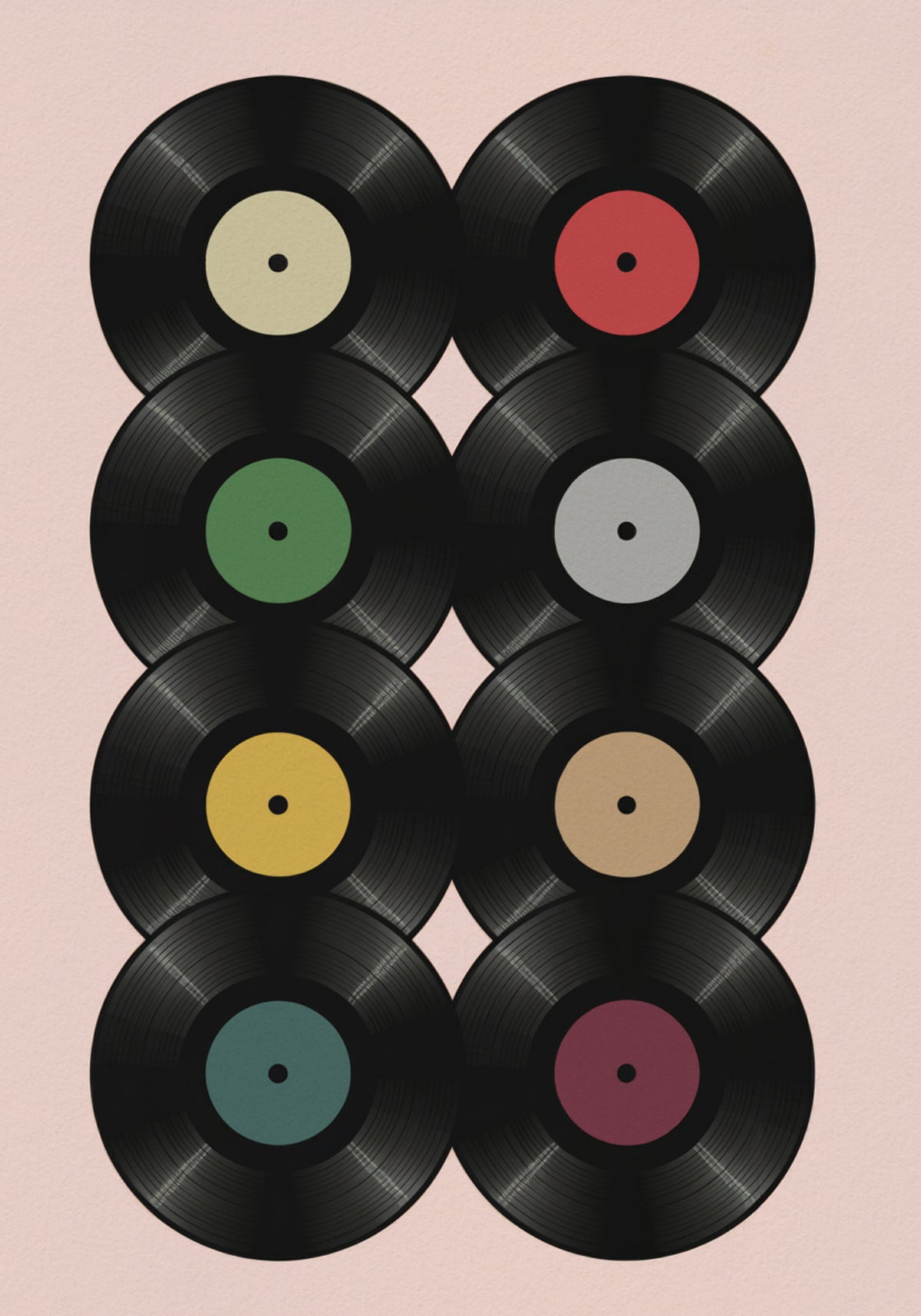 Coleção de discos retrô