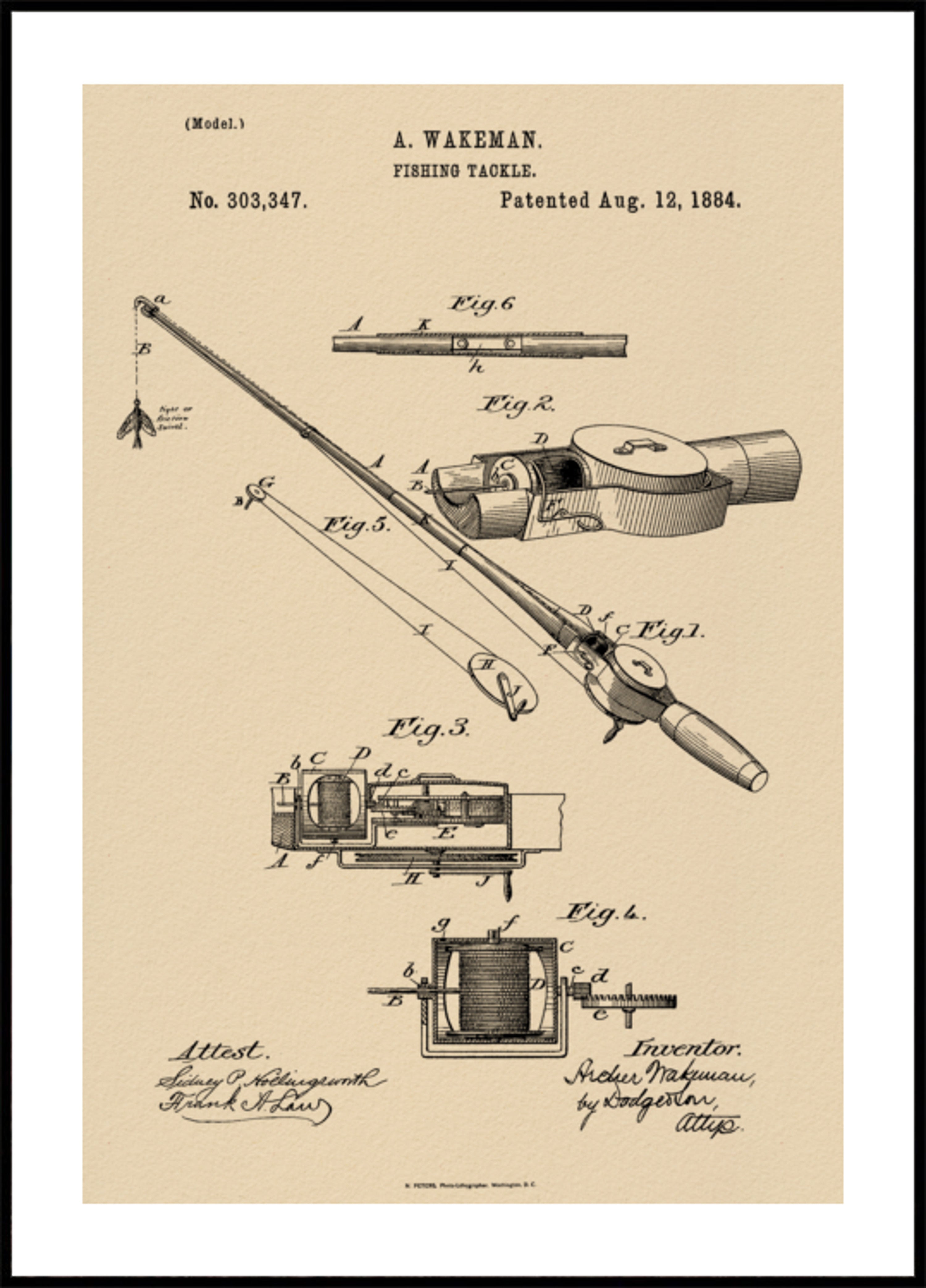 Patente de equipamento de pesca vintage