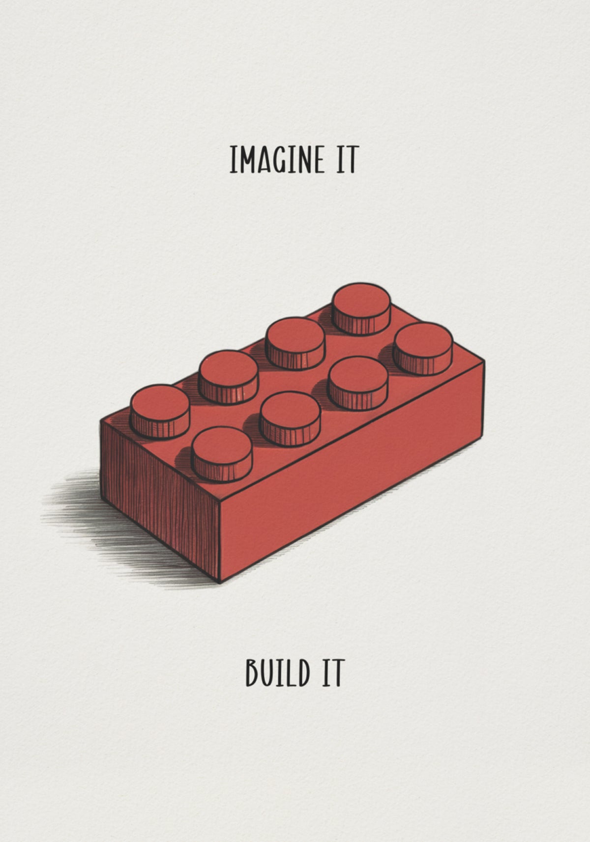 Imagine construir um bloco vermelho