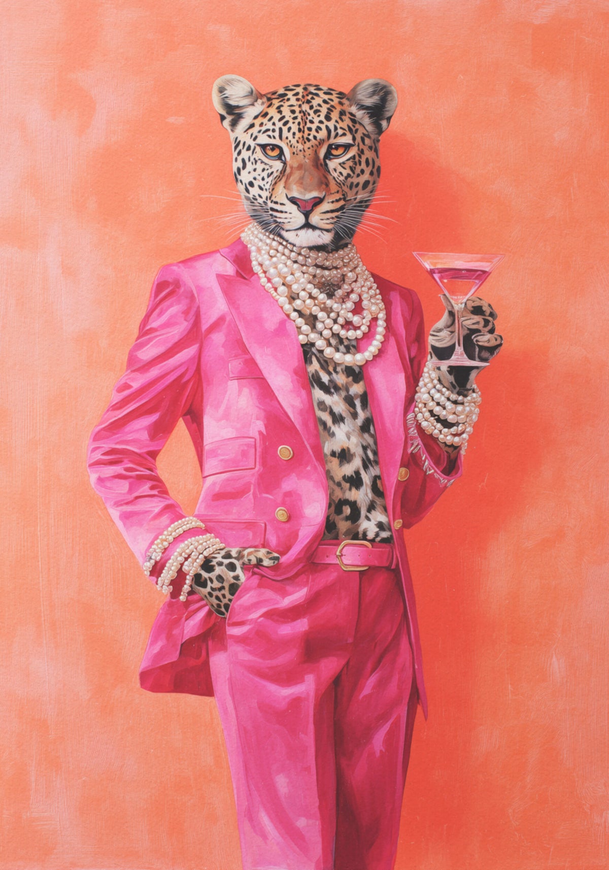 Martini de terno rosa leopardo