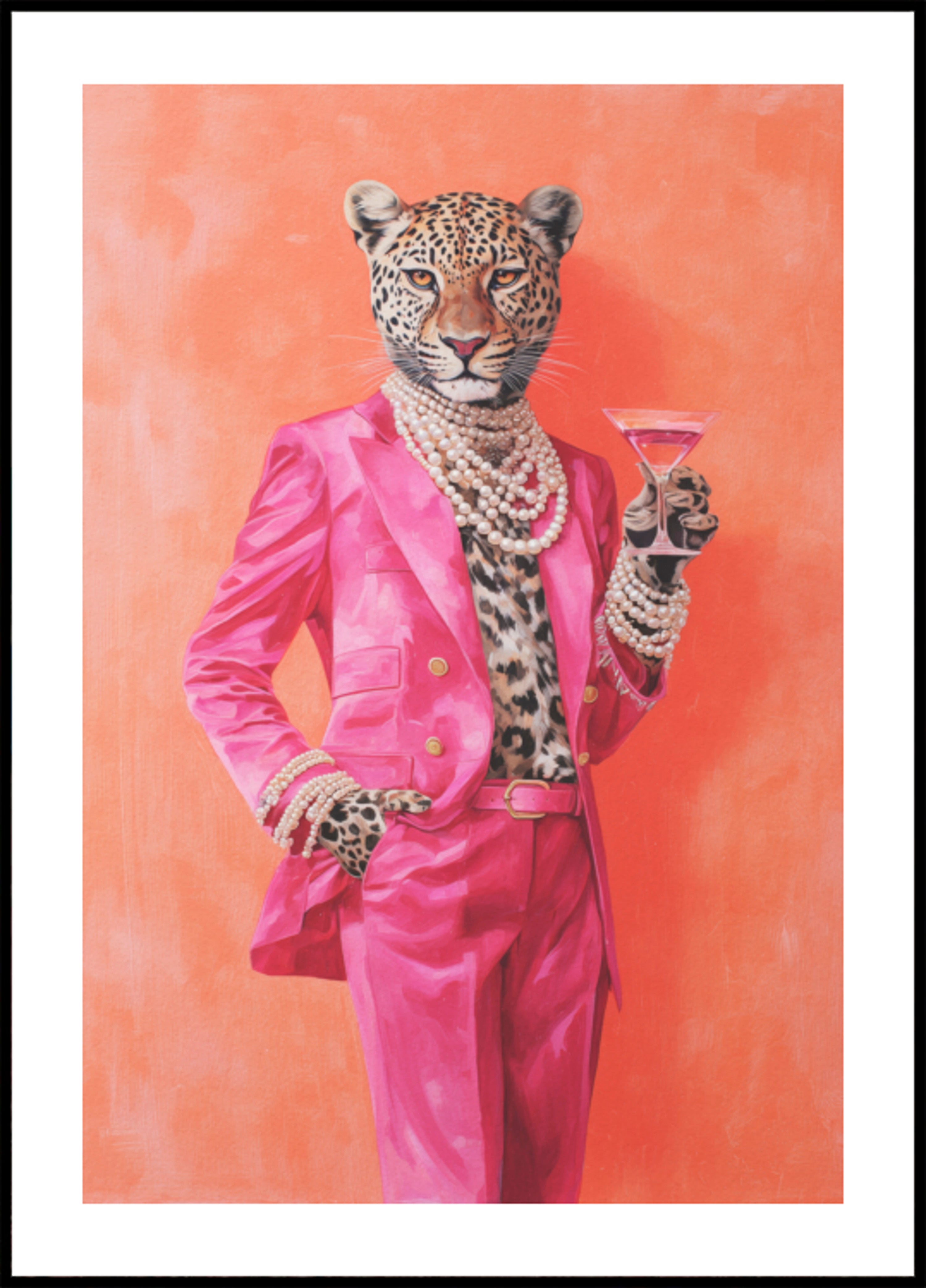Martini de terno rosa leopardo