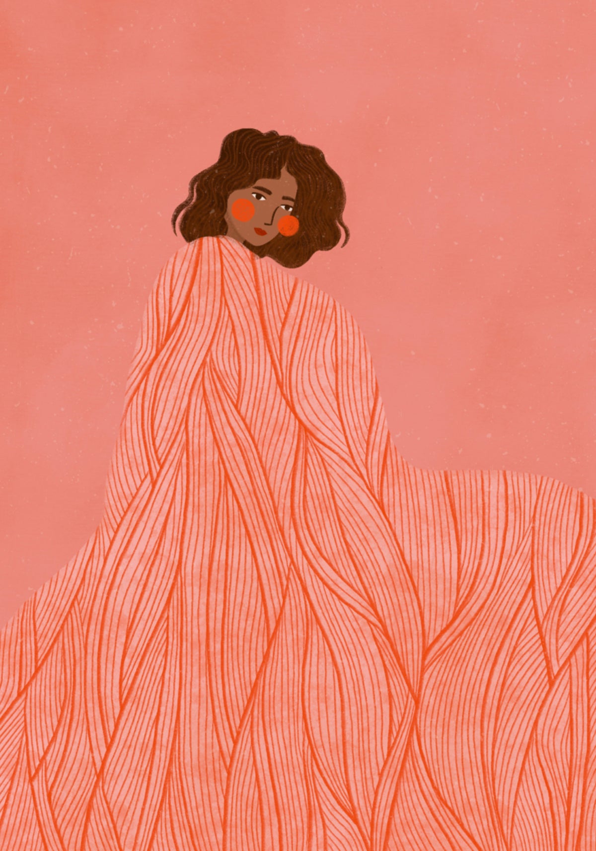 Mulher coral sonhando