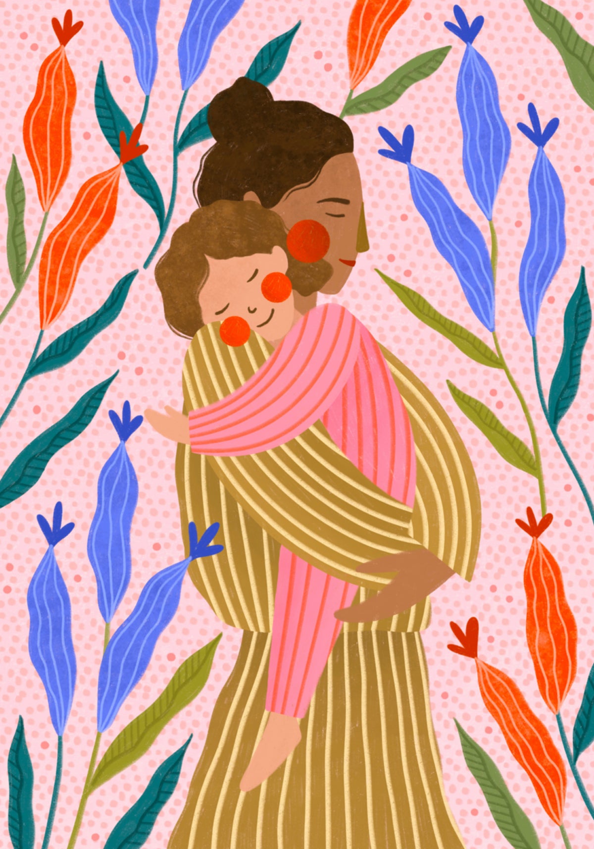 Abraço gentil de mãe