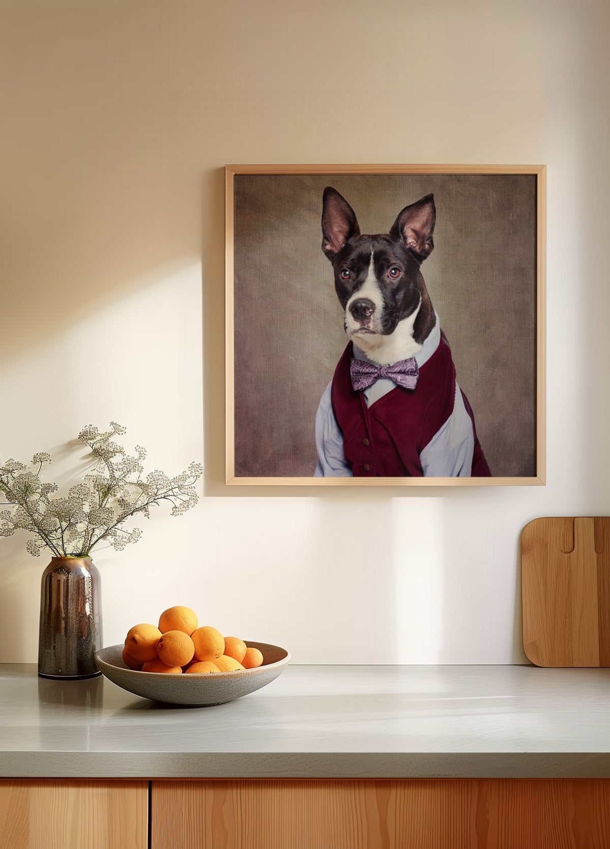 Cachorro elegante em colete
