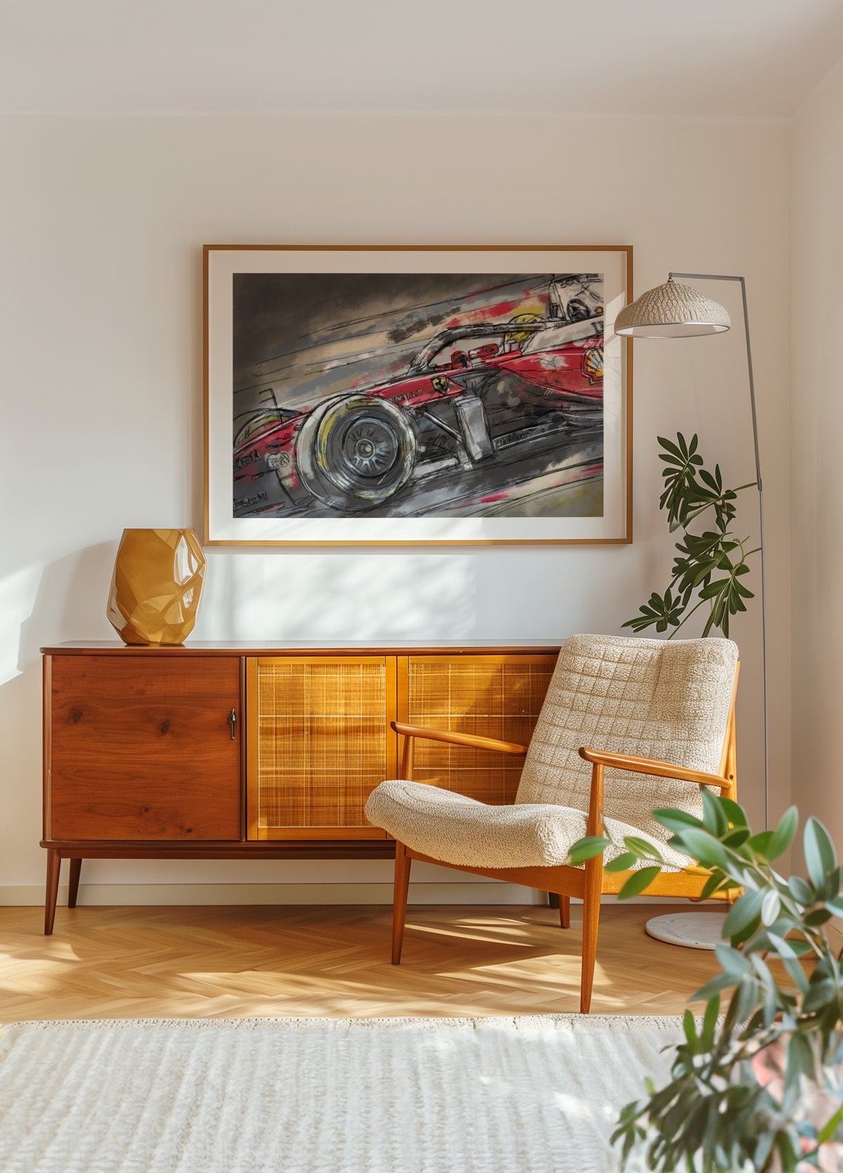 Esboço de carro de corrida vermelho