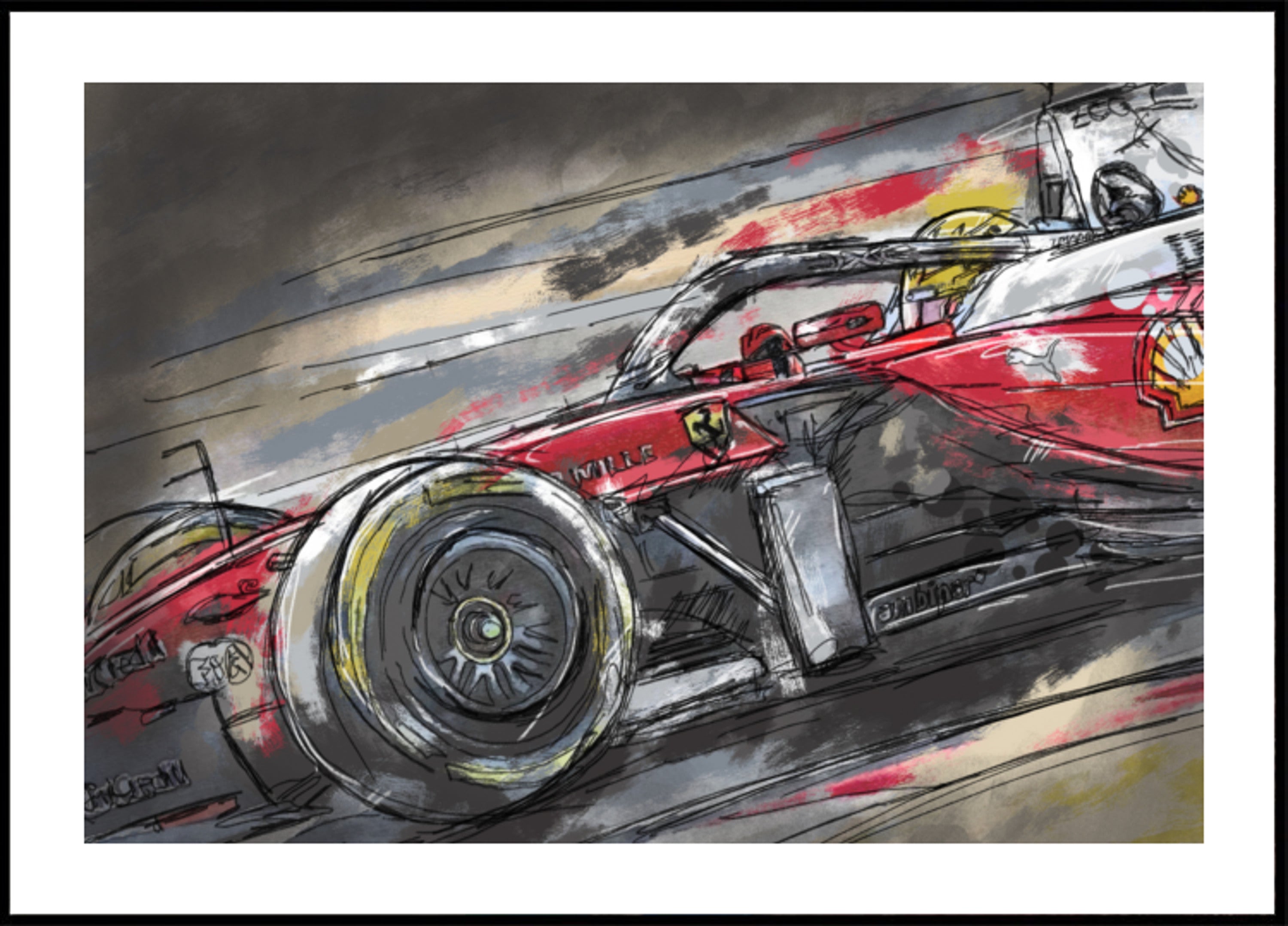 Esboço de carro de corrida vermelho