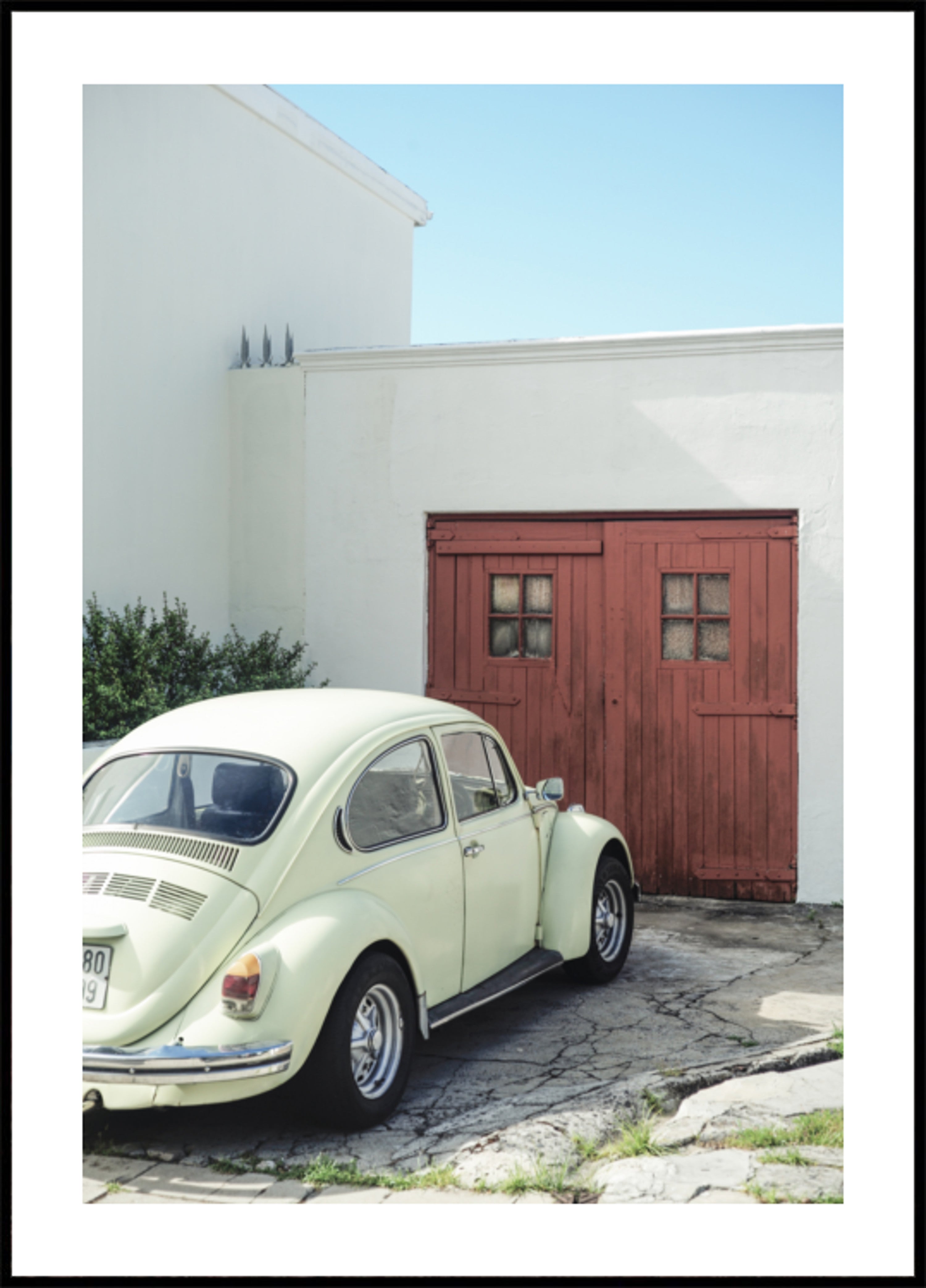 Porta vermelha de besouro vintage
