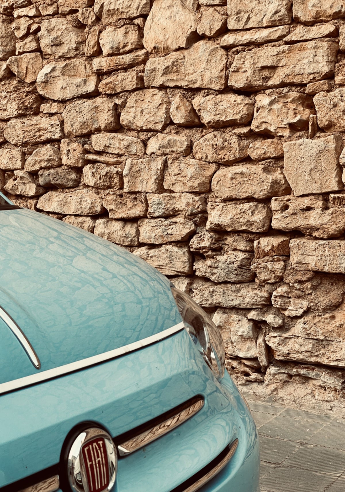 Parede de carro azul clássica