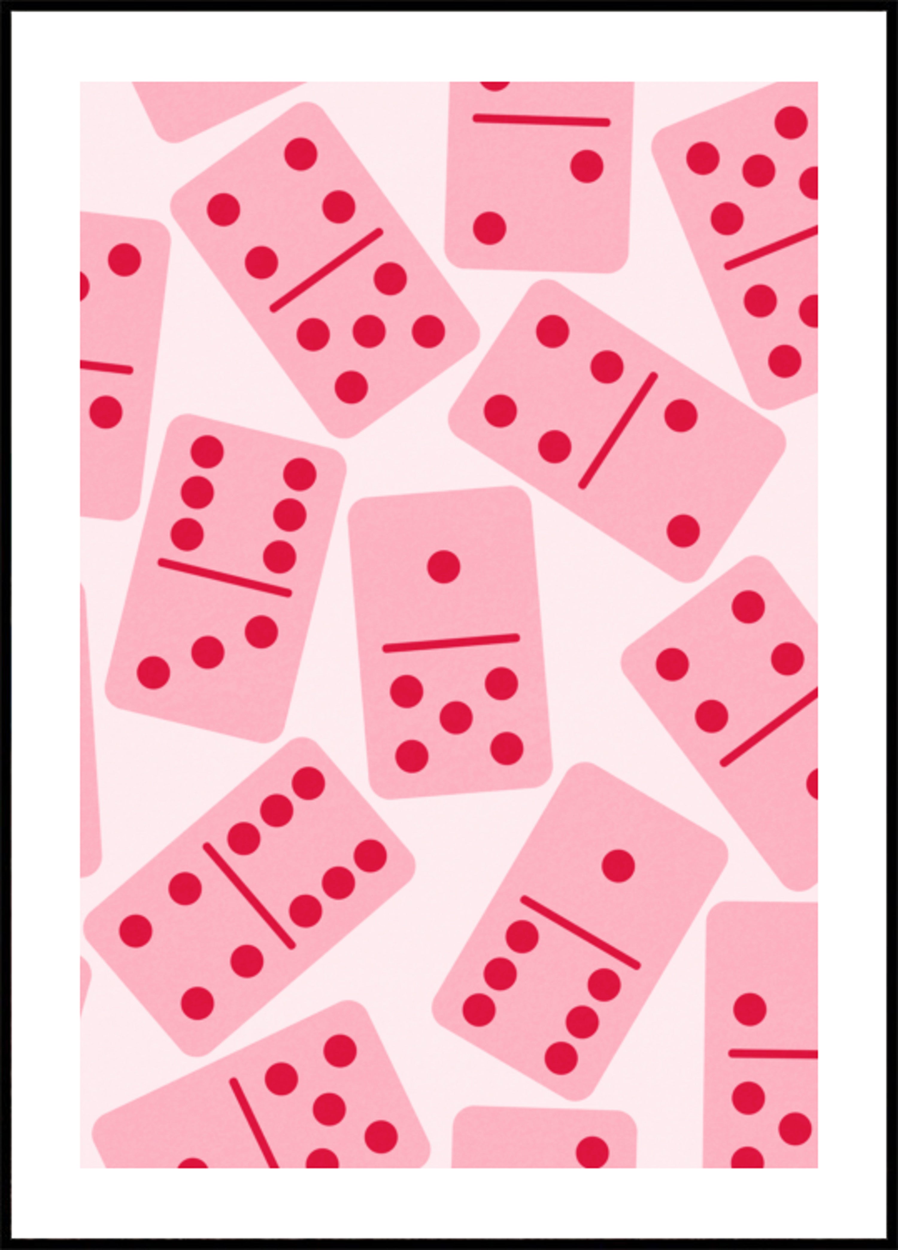 Padrão de dominó rosa