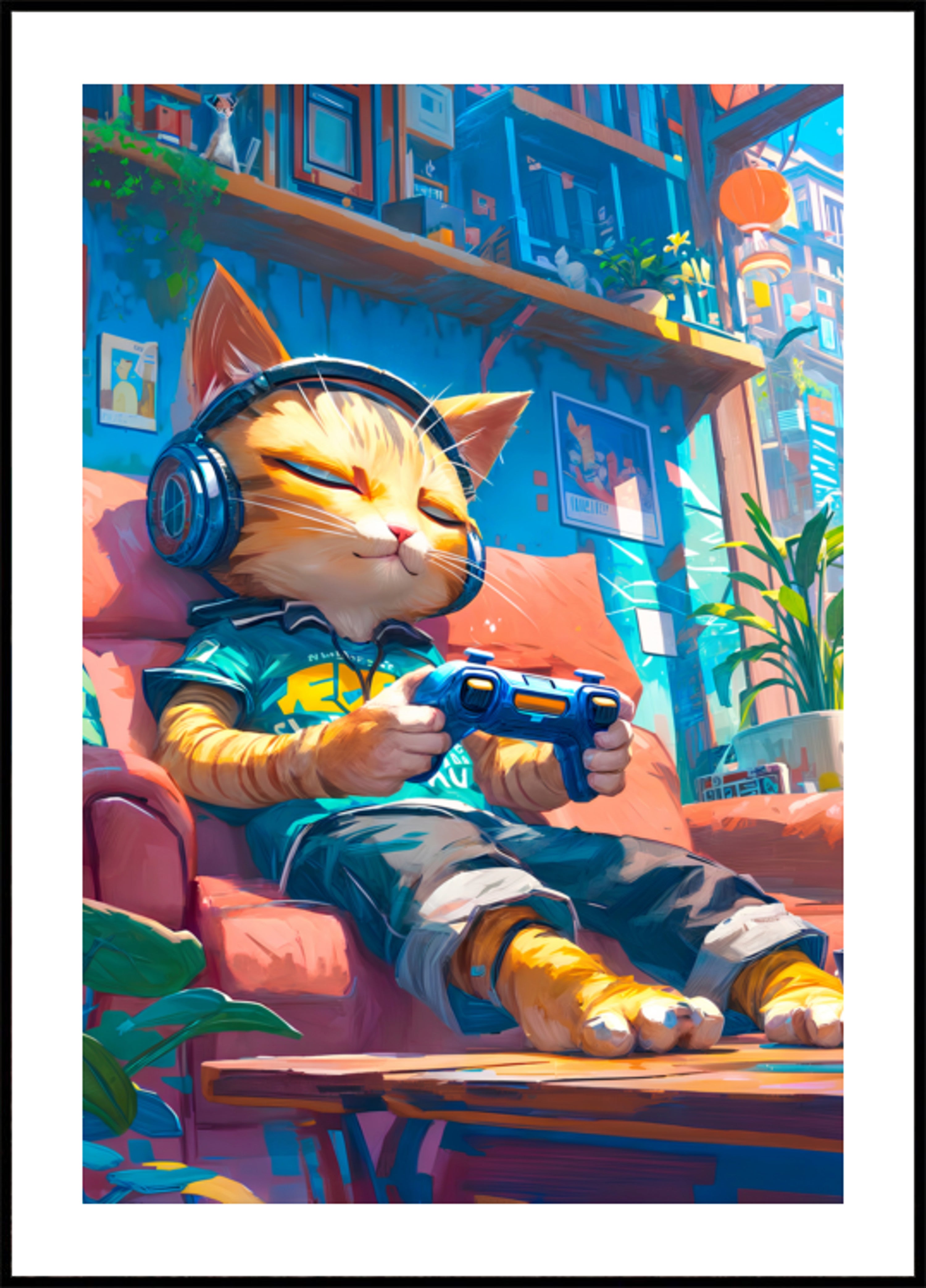 Gato gamer aconchegante