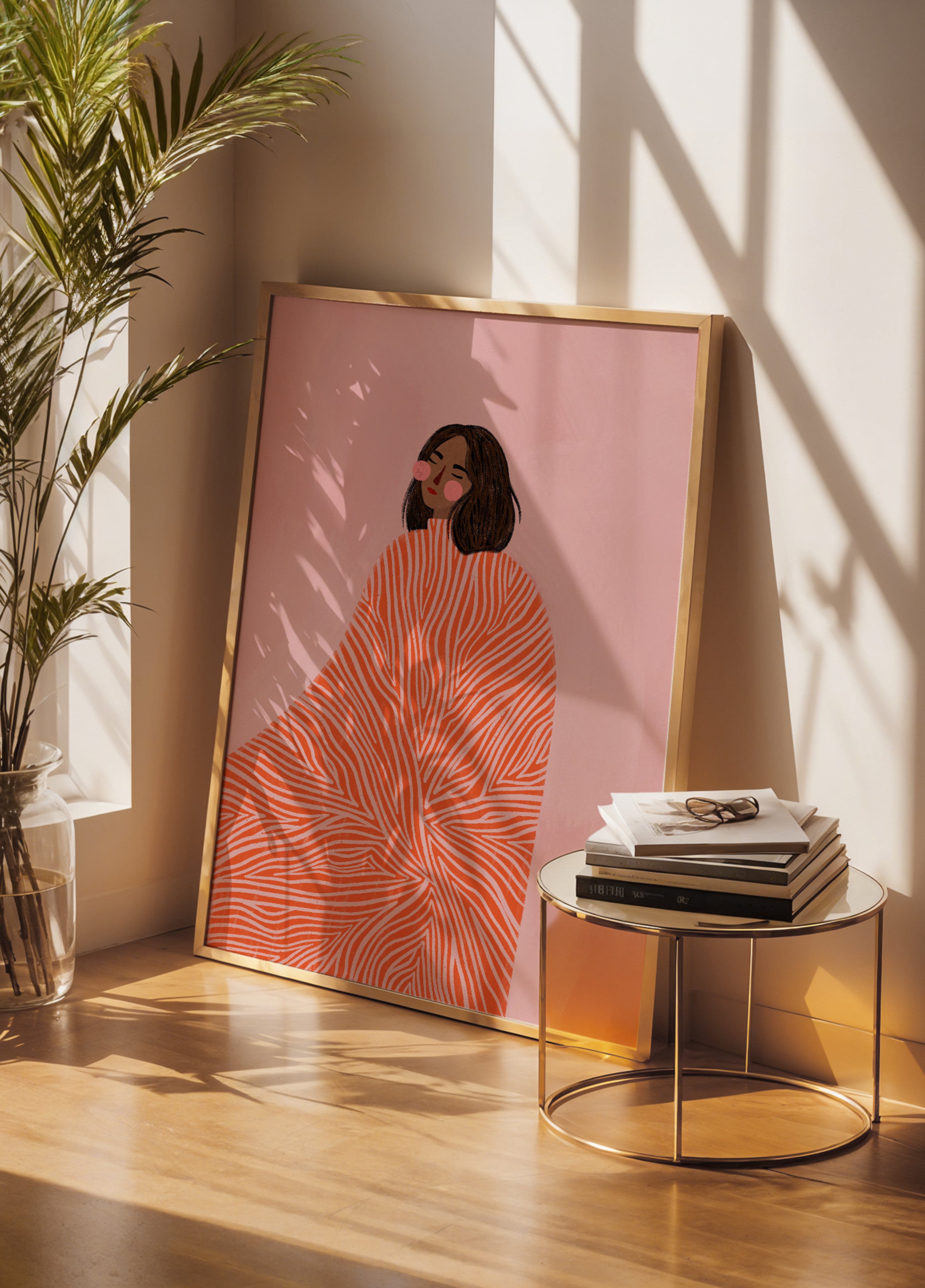 Retrato rosa sonhador