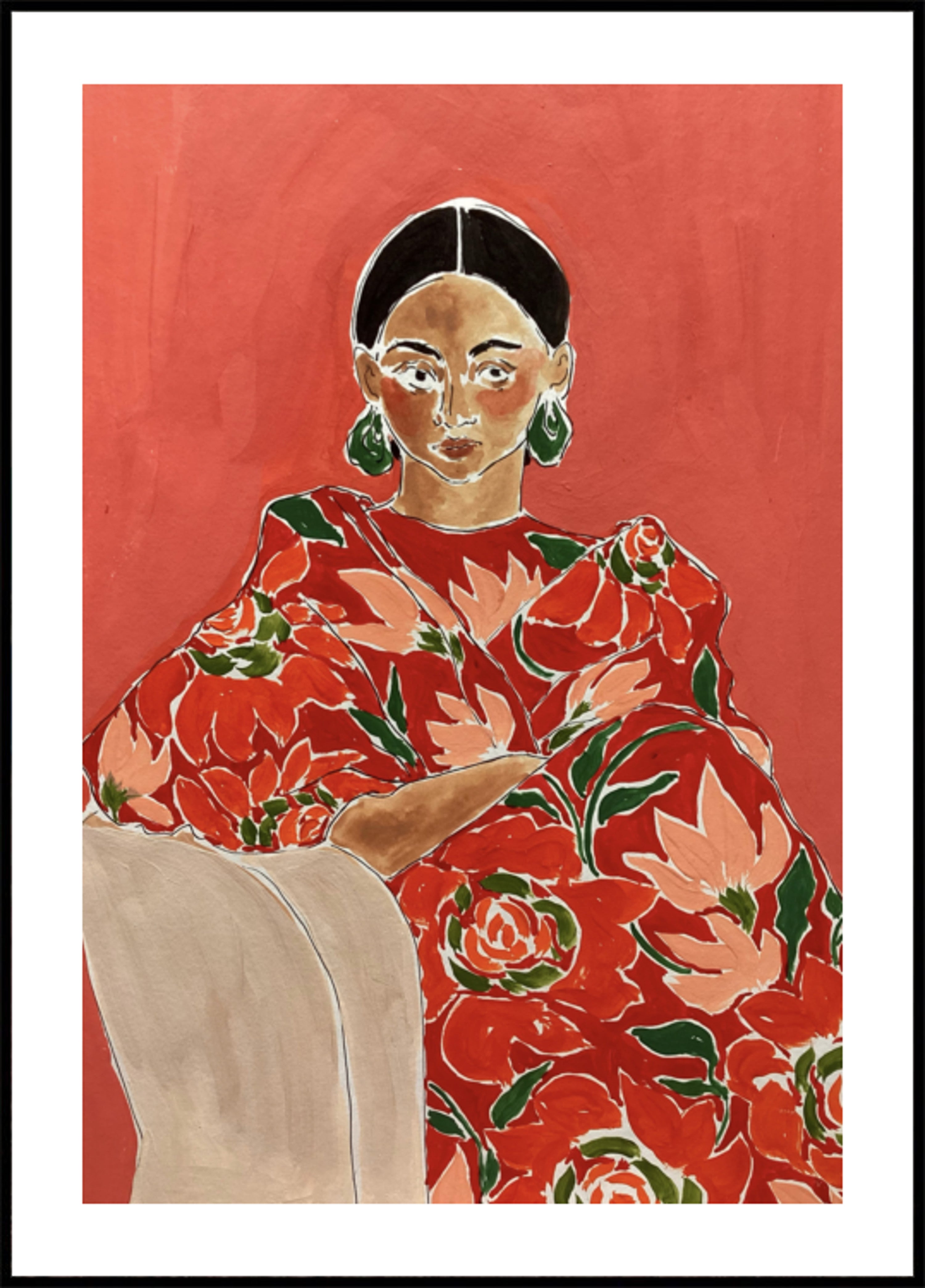 Retrato de moda vibrante