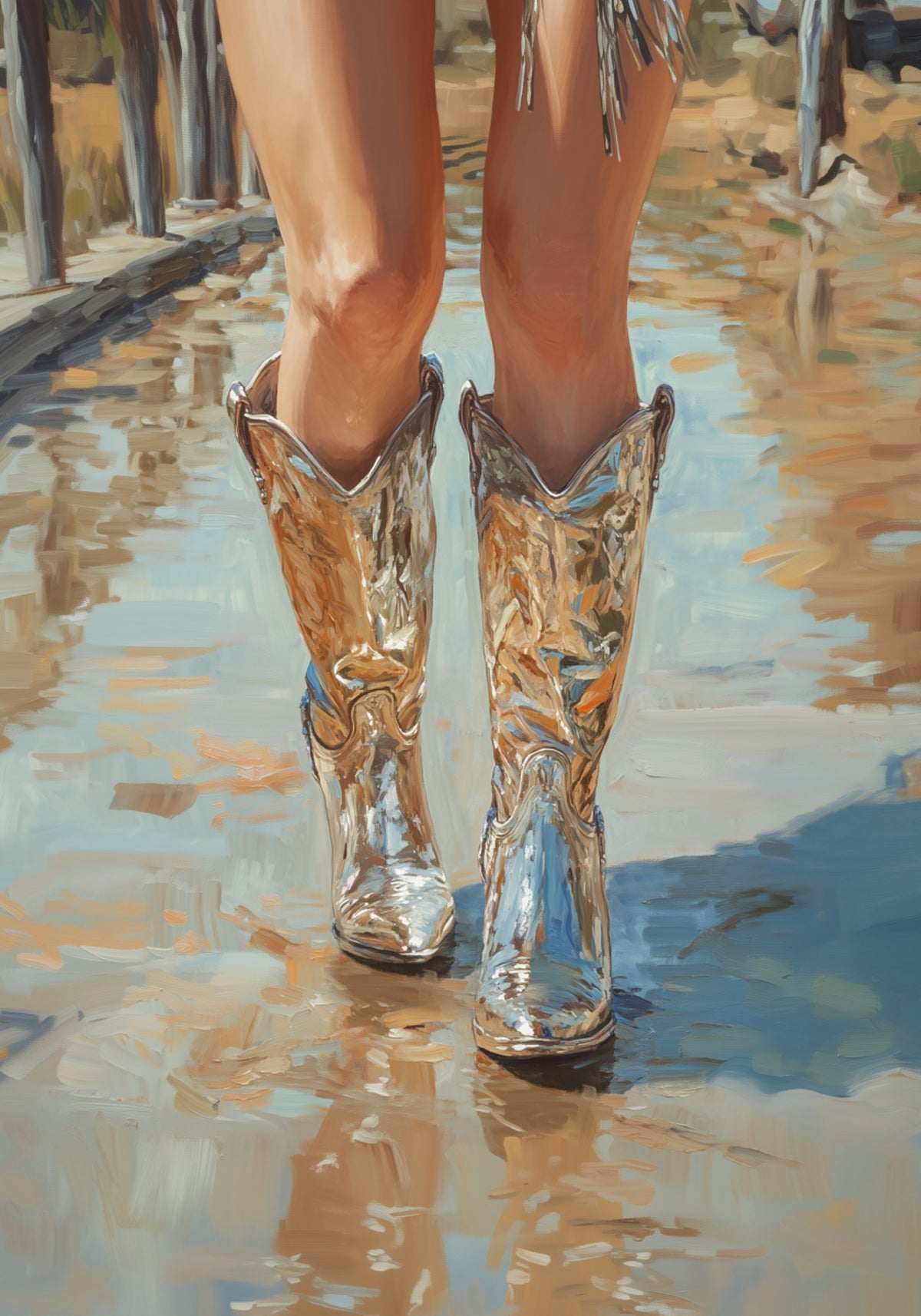 Botas de cowboy reflexivas