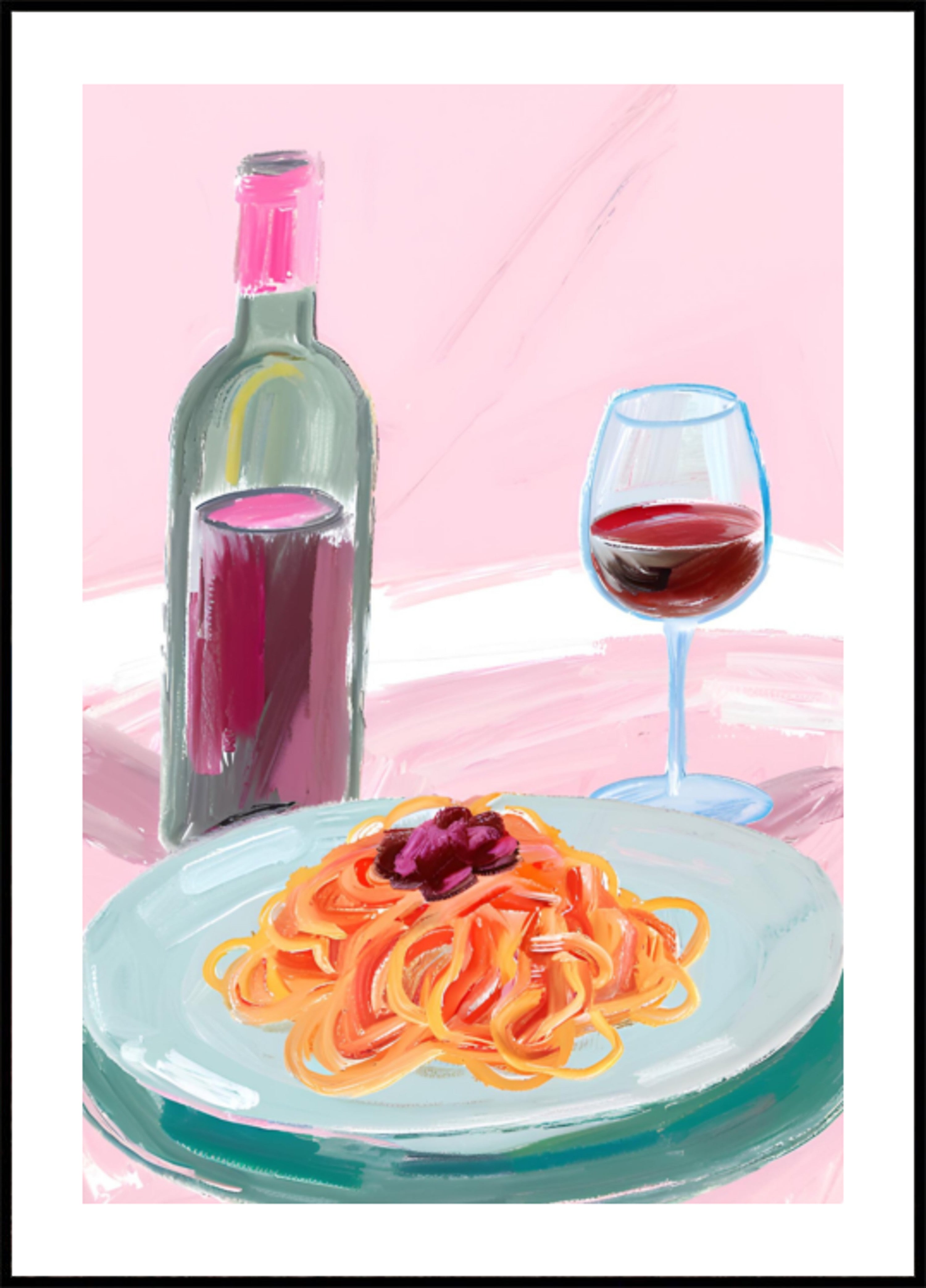 Espaguete e Vinho Tinto