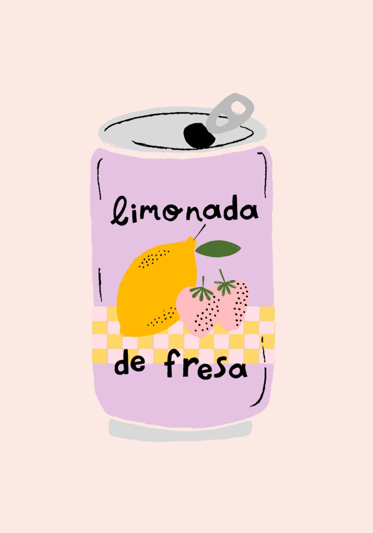 Lata de limonada de morango