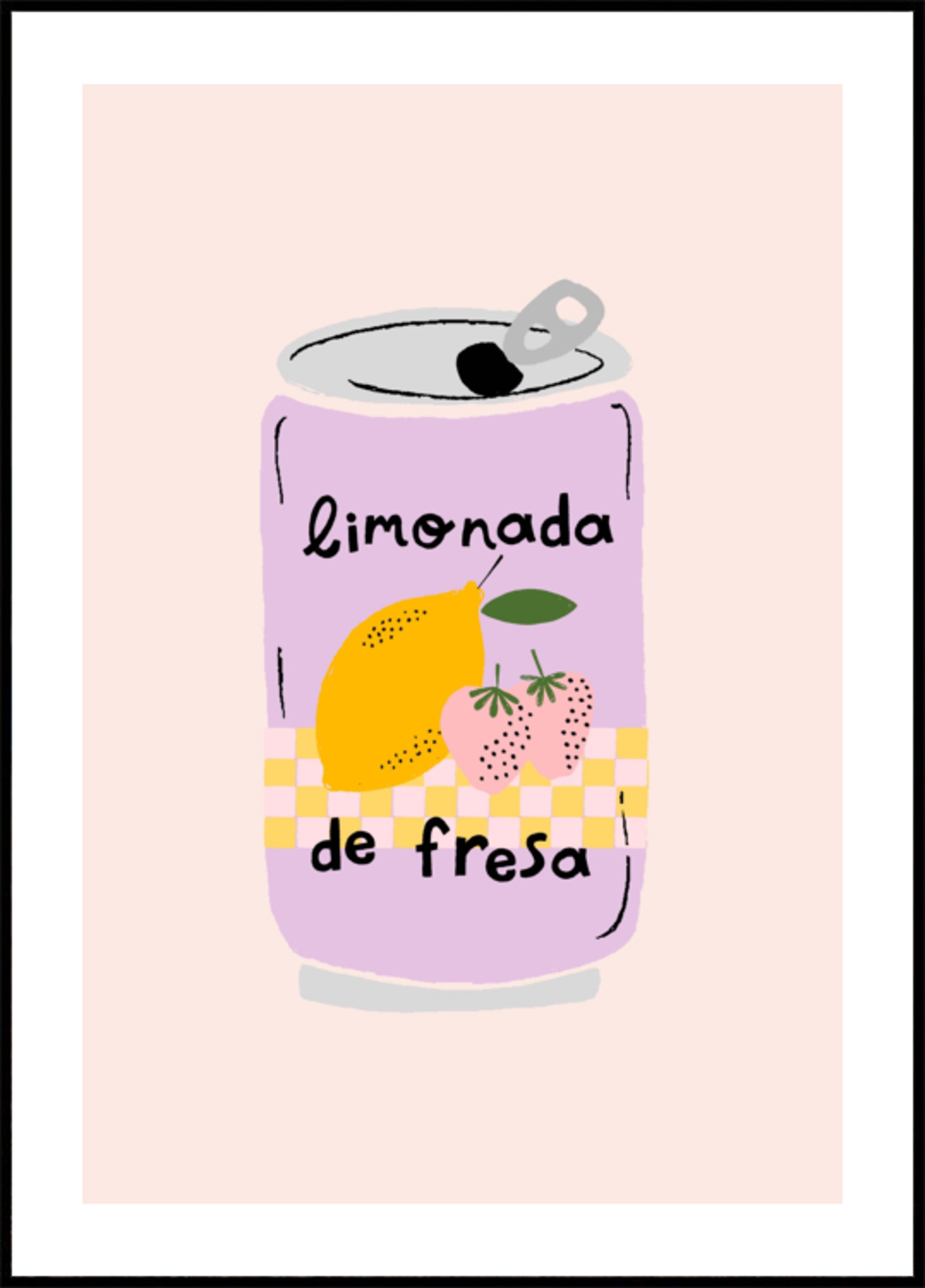 Lata de limonada de morango