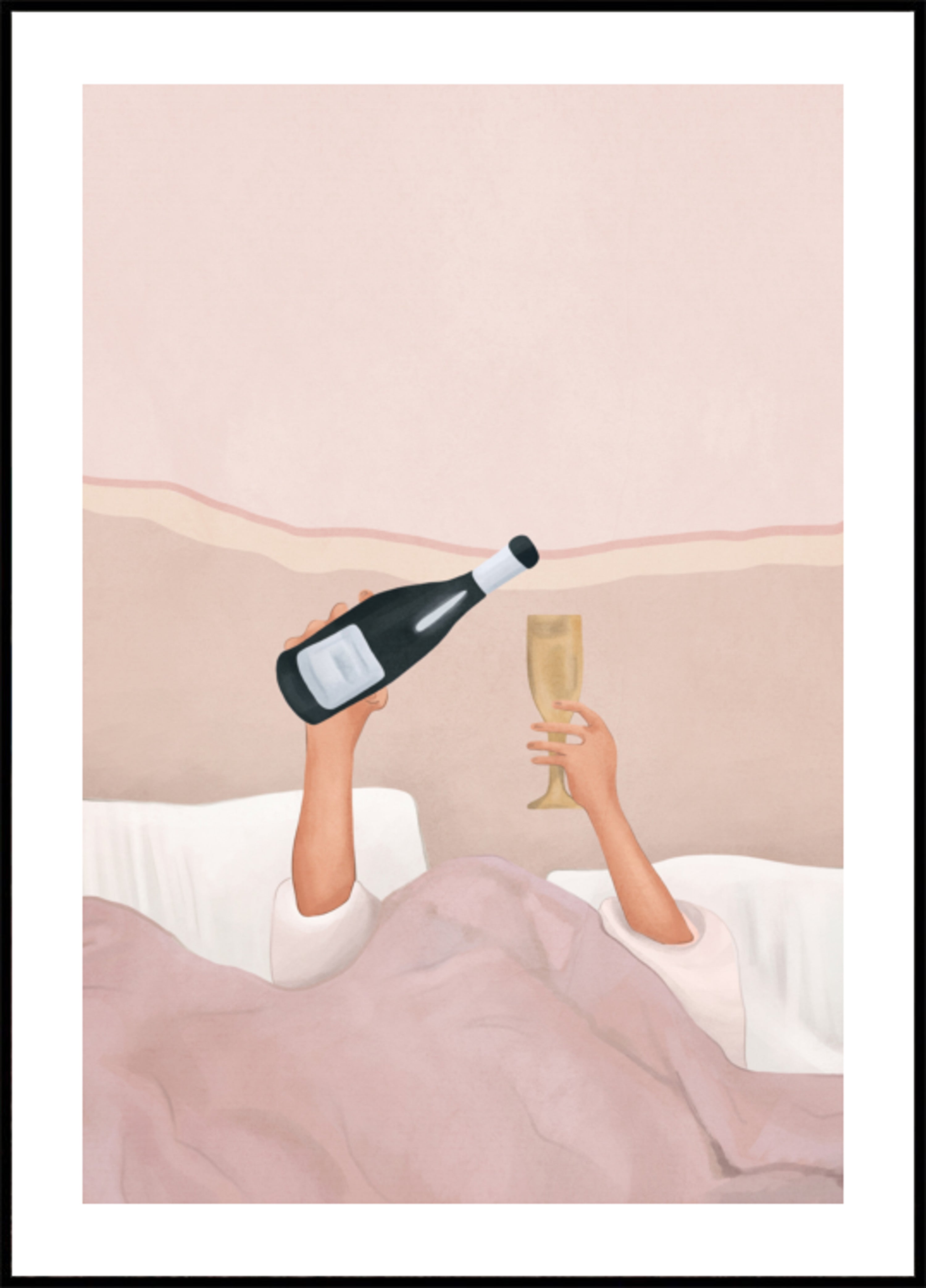 Champanhe na cama