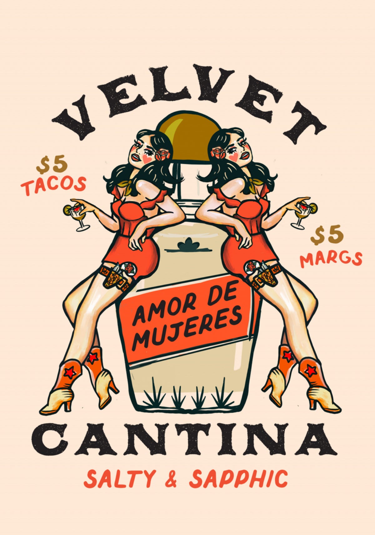 Velvet Cantina comida mexicana, tacos e bar de margarita