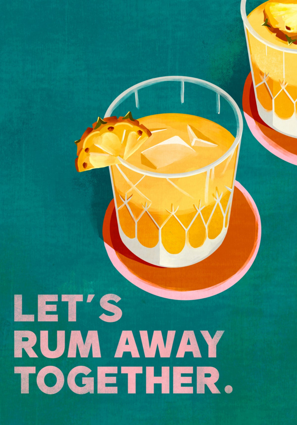 Arte de coquetéis no Rum Away Beach Bar