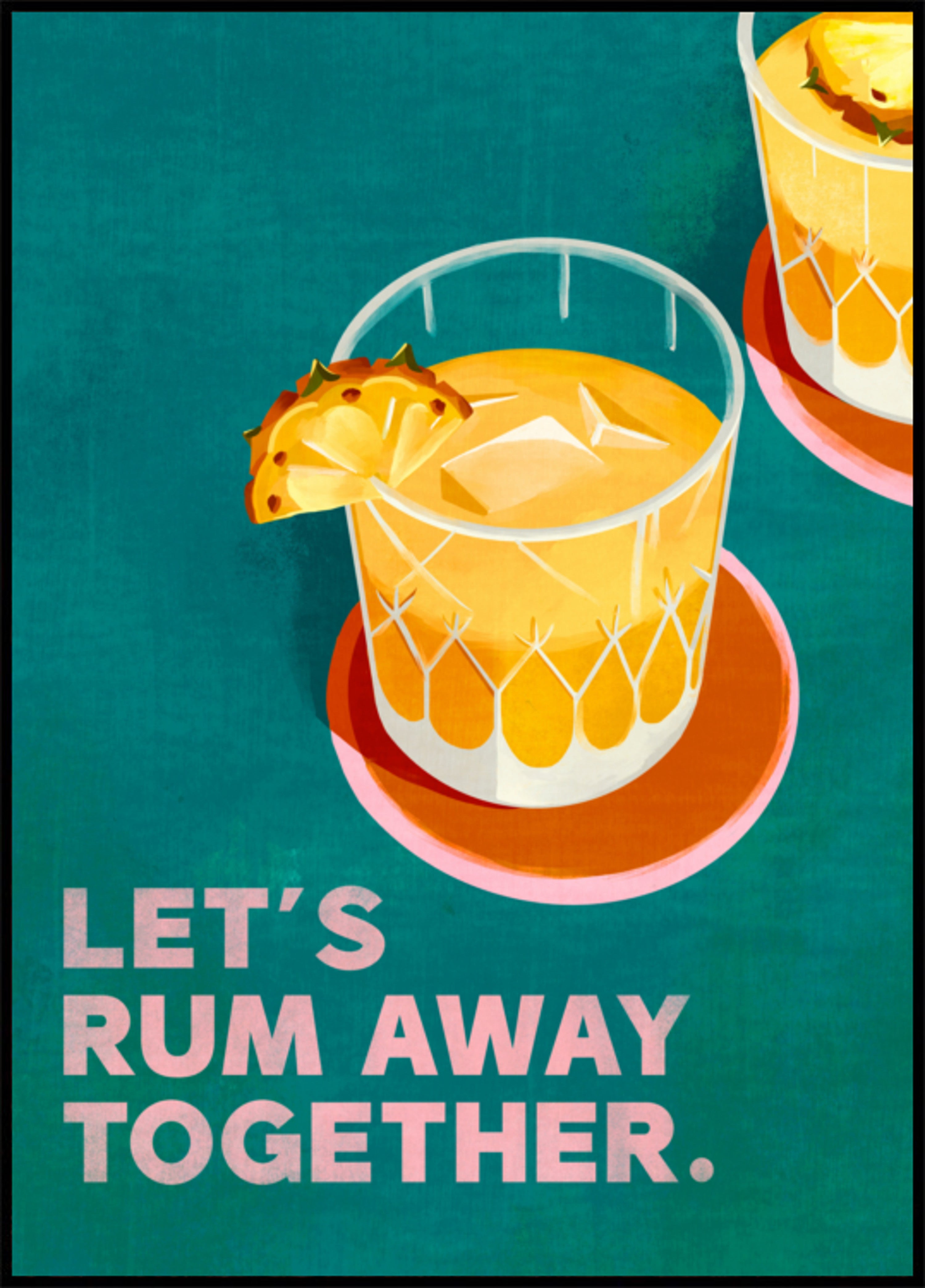 Arte de coquetéis no Rum Away Beach Bar