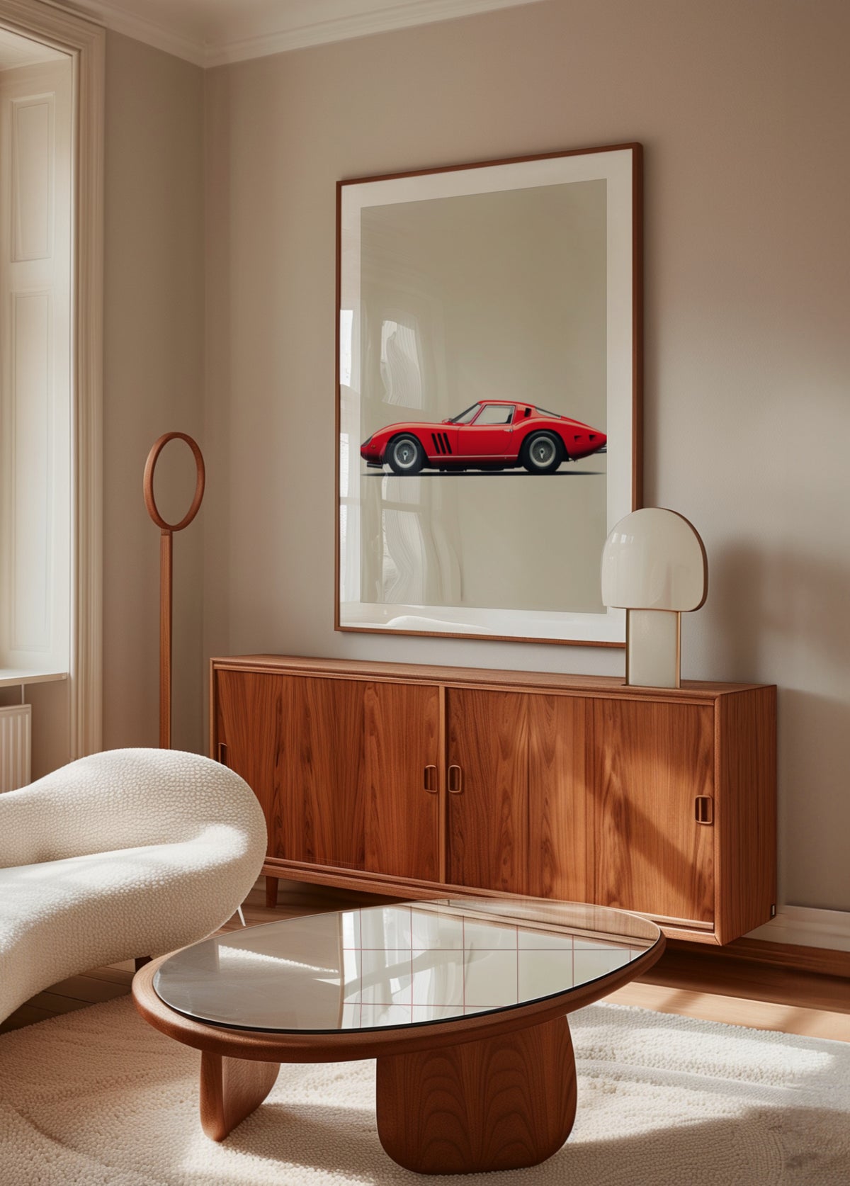 Elegante carro esportivo vermelho