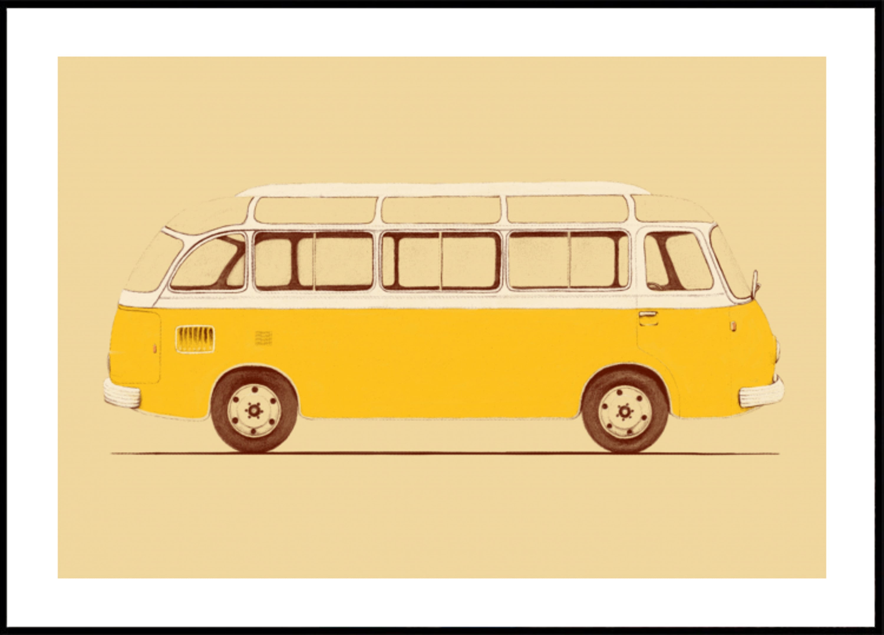 Ônibus amarelo vintage