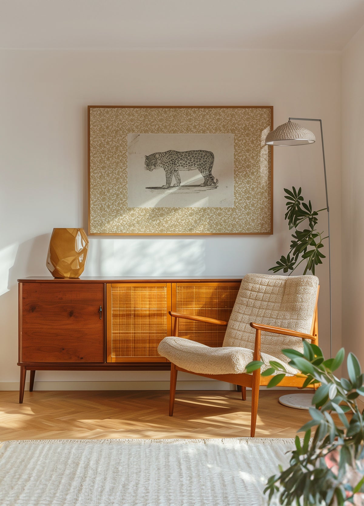 Esboço de leopardo vintage