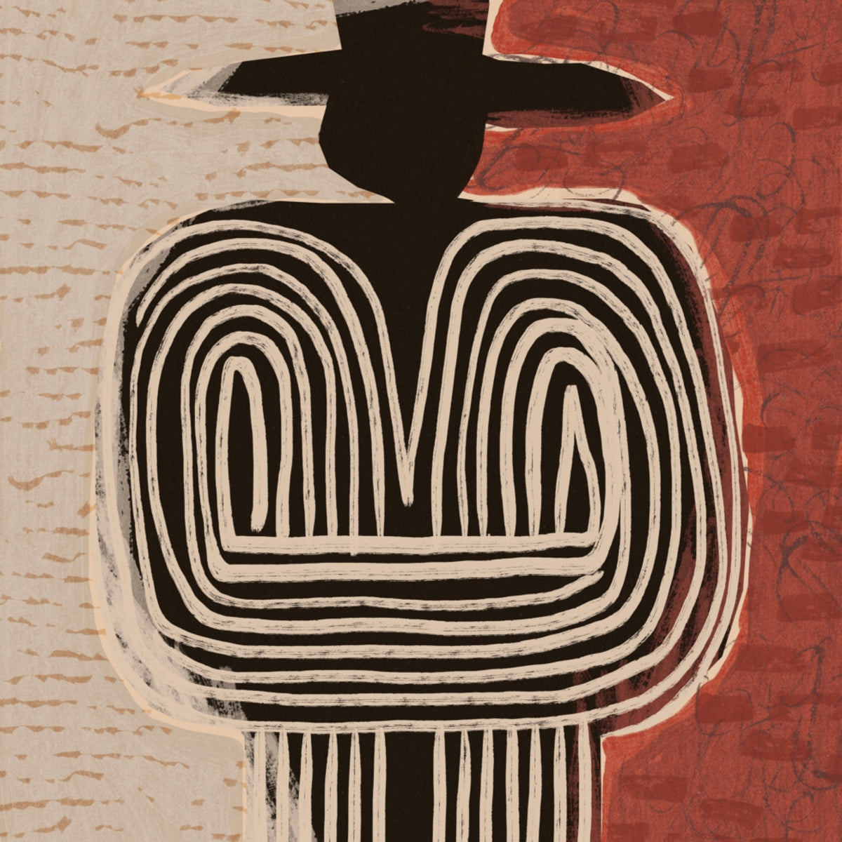 Figura tribal com chapéu