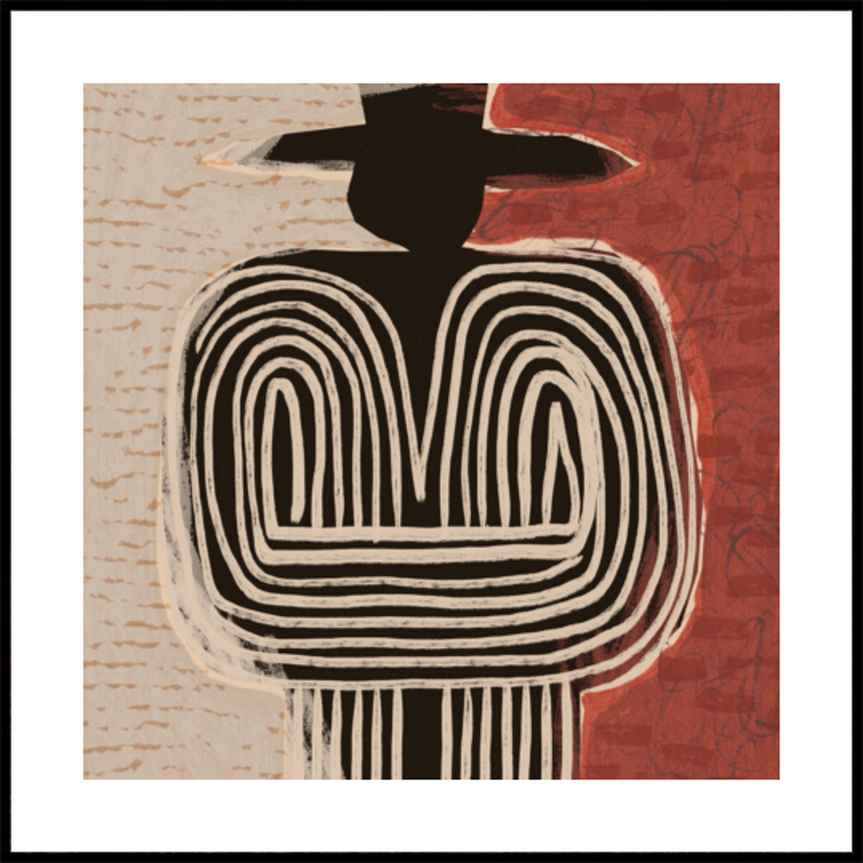 Figura tribal com chapéu