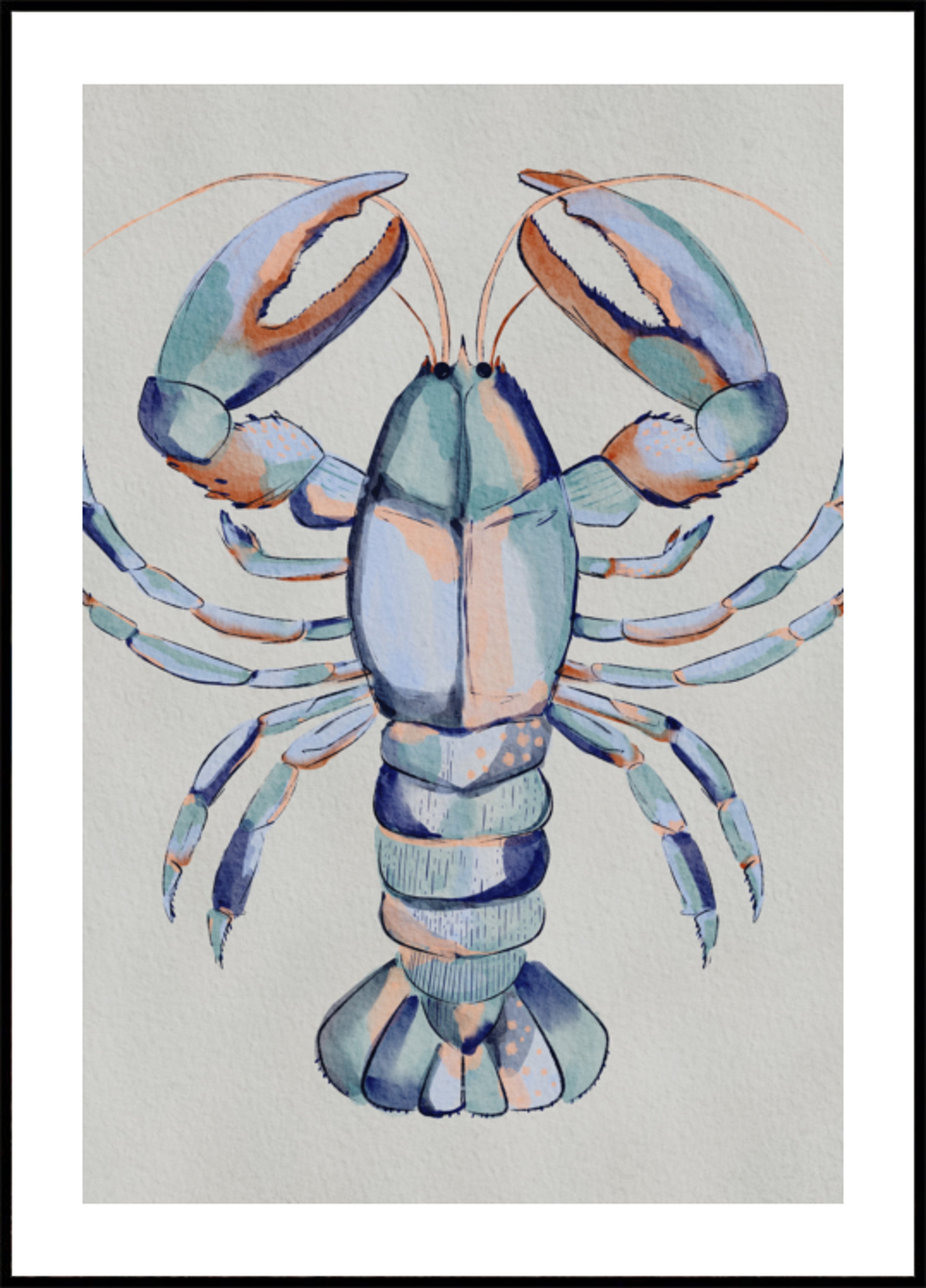 Aquarela Lagosta Azul