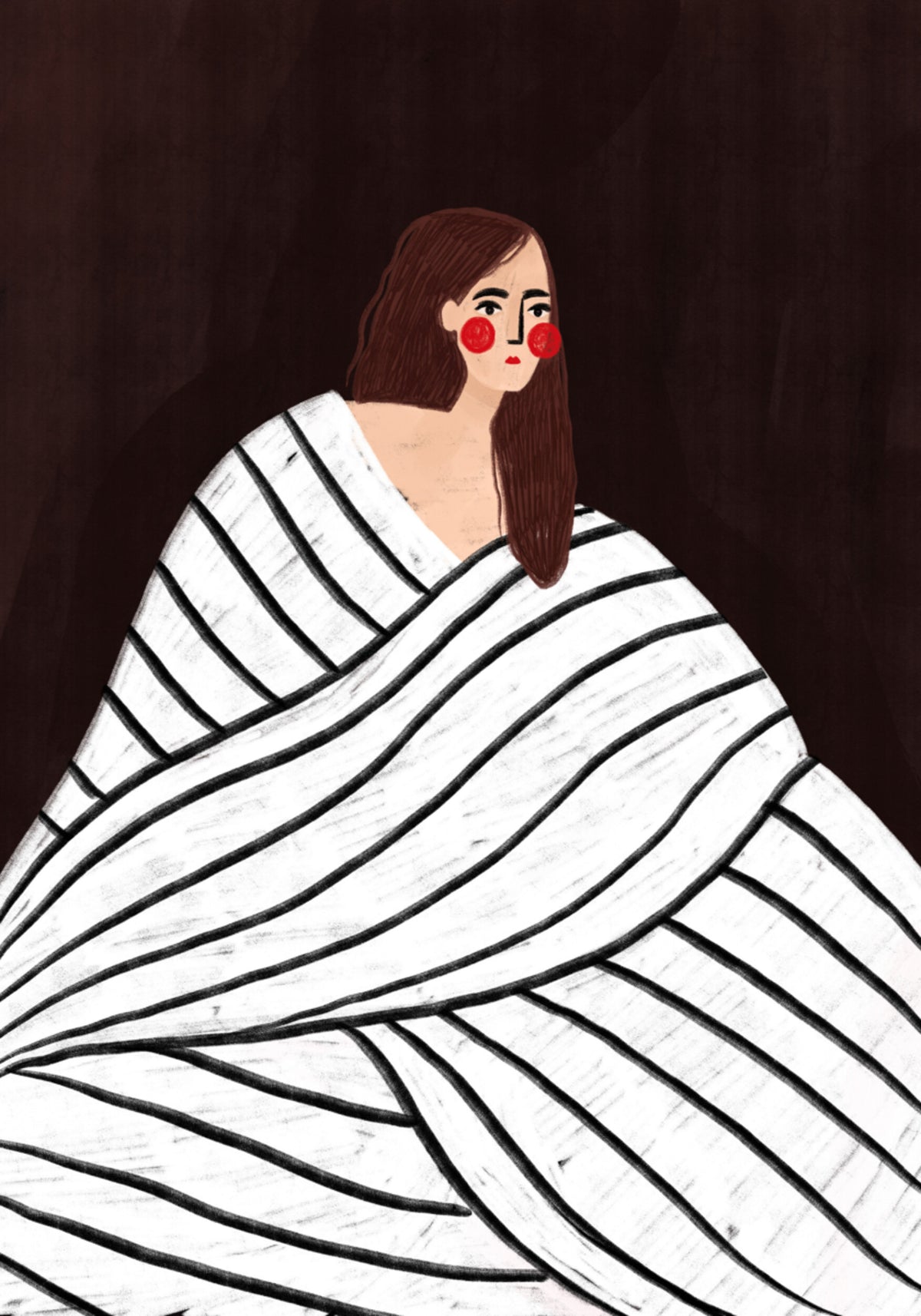 Retrato listrado tranquilo