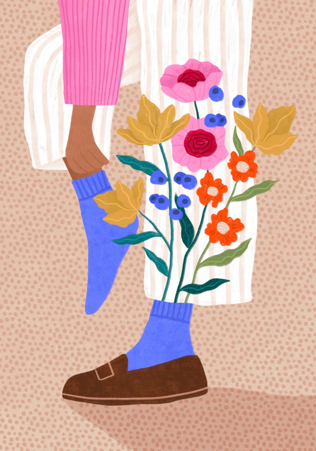 Pernas de flores extravagantes