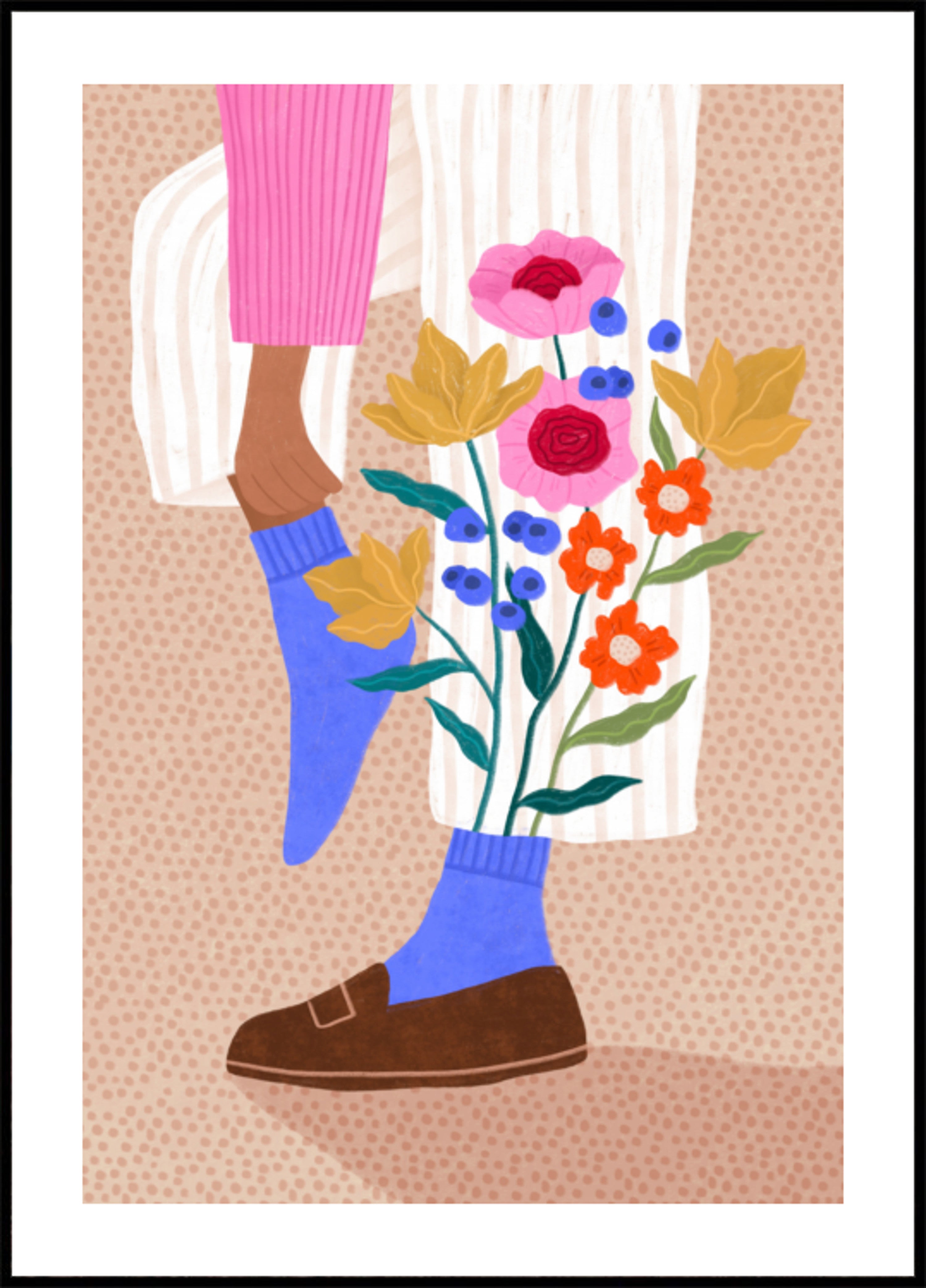 Pernas de flores extravagantes