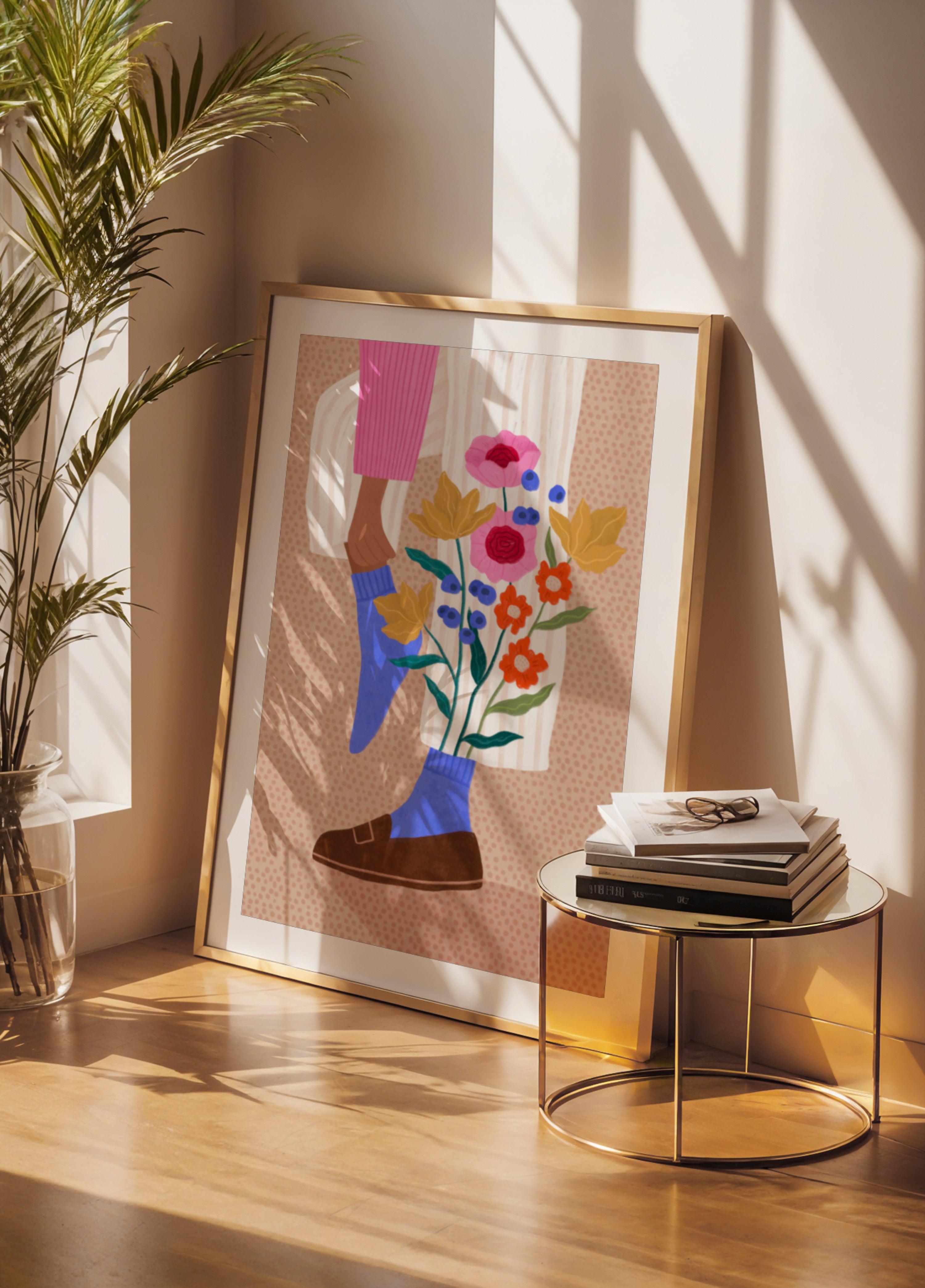 Pernas de flores extravagantes