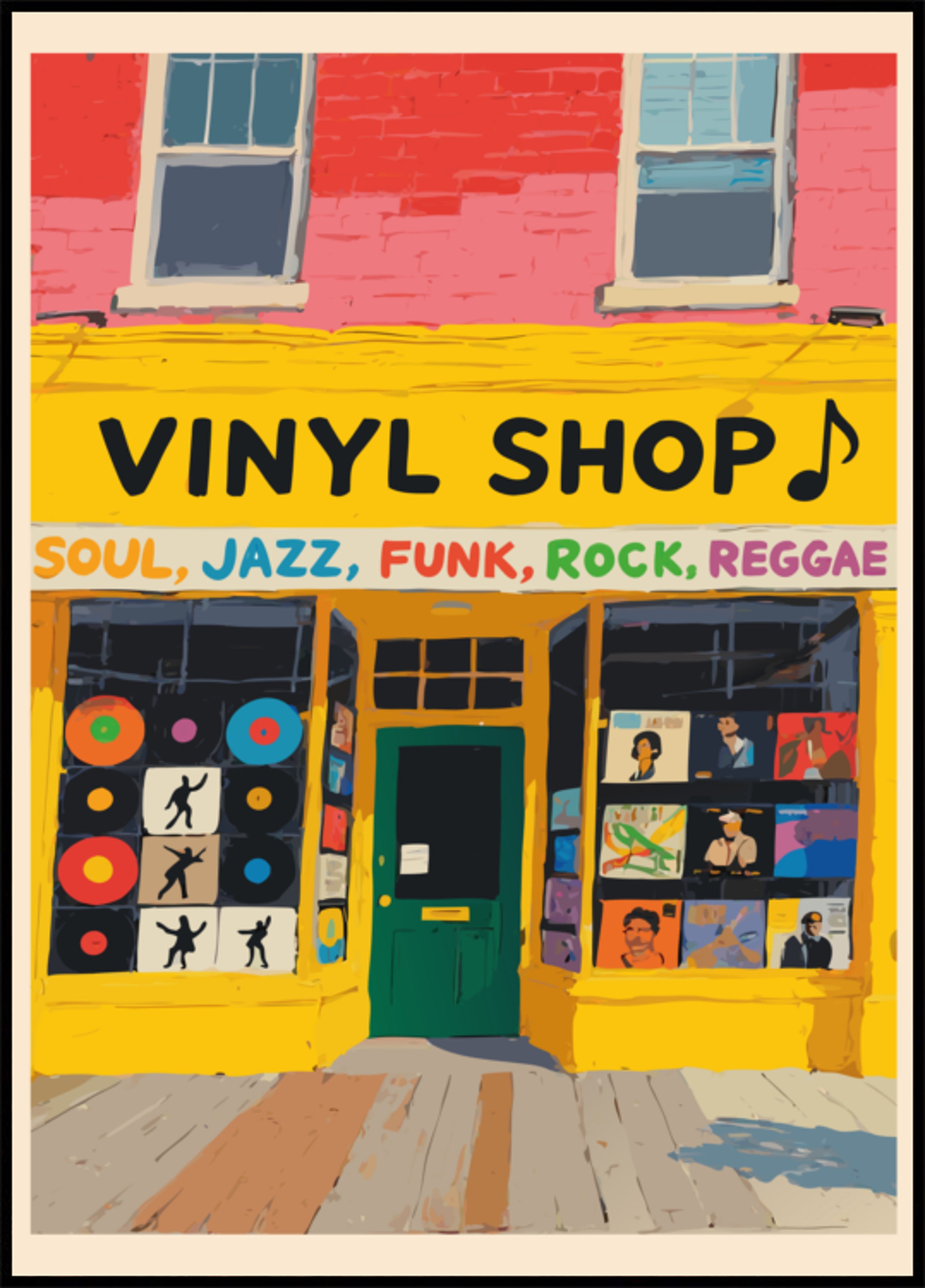 Loja de vinil colorido