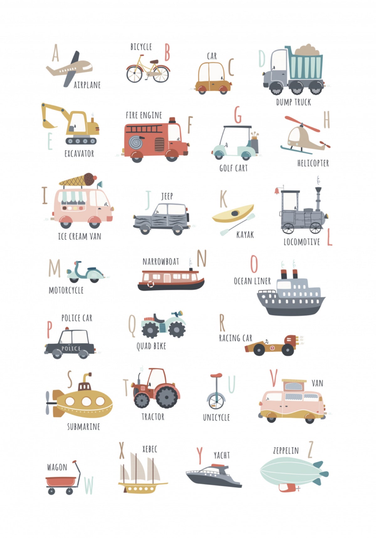Transporte ABC divertido