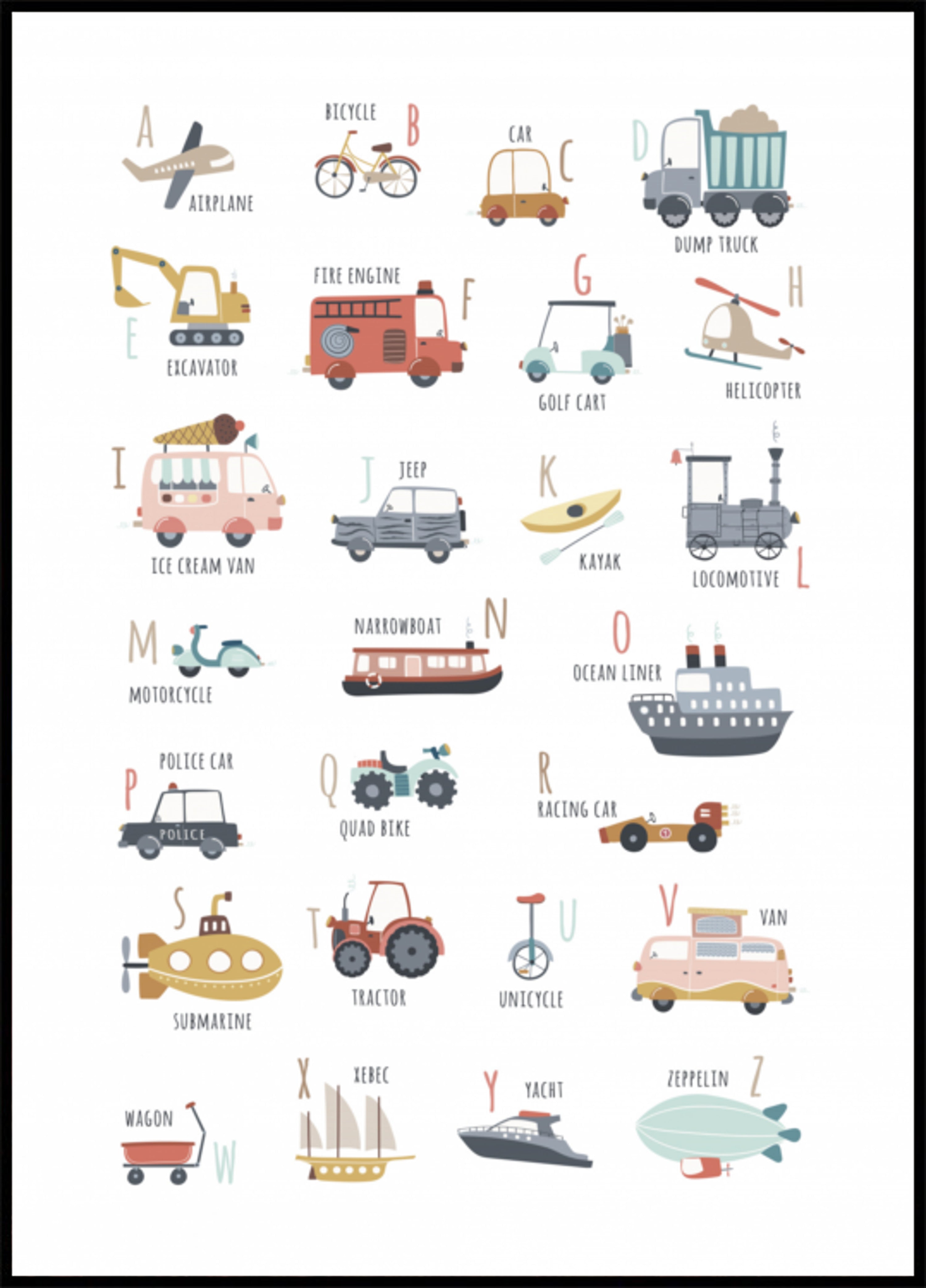 Transporte ABC divertido